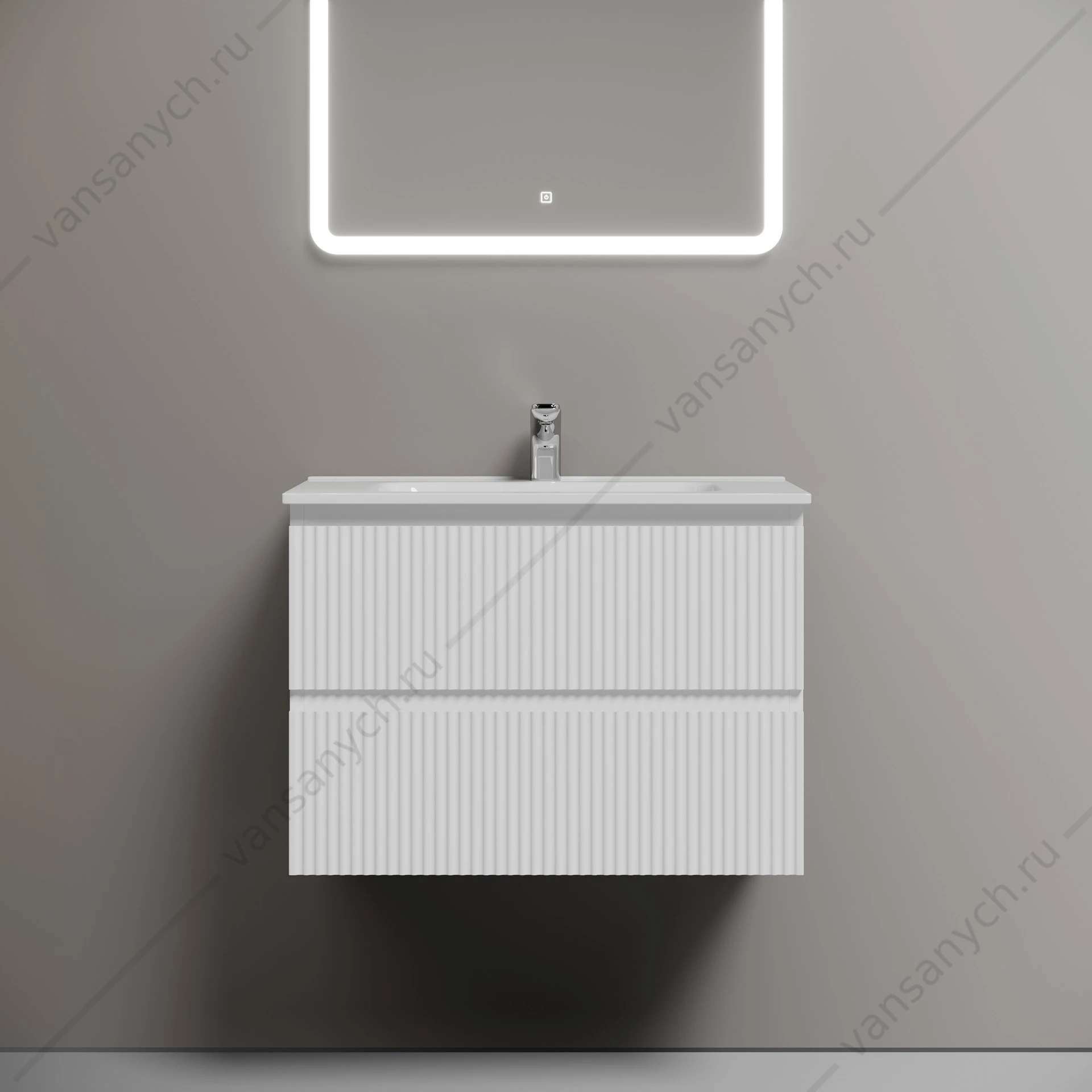 Тумба под раковину 70 подвесная SANCOS SNOB R 69х50 Bianco SNR70W