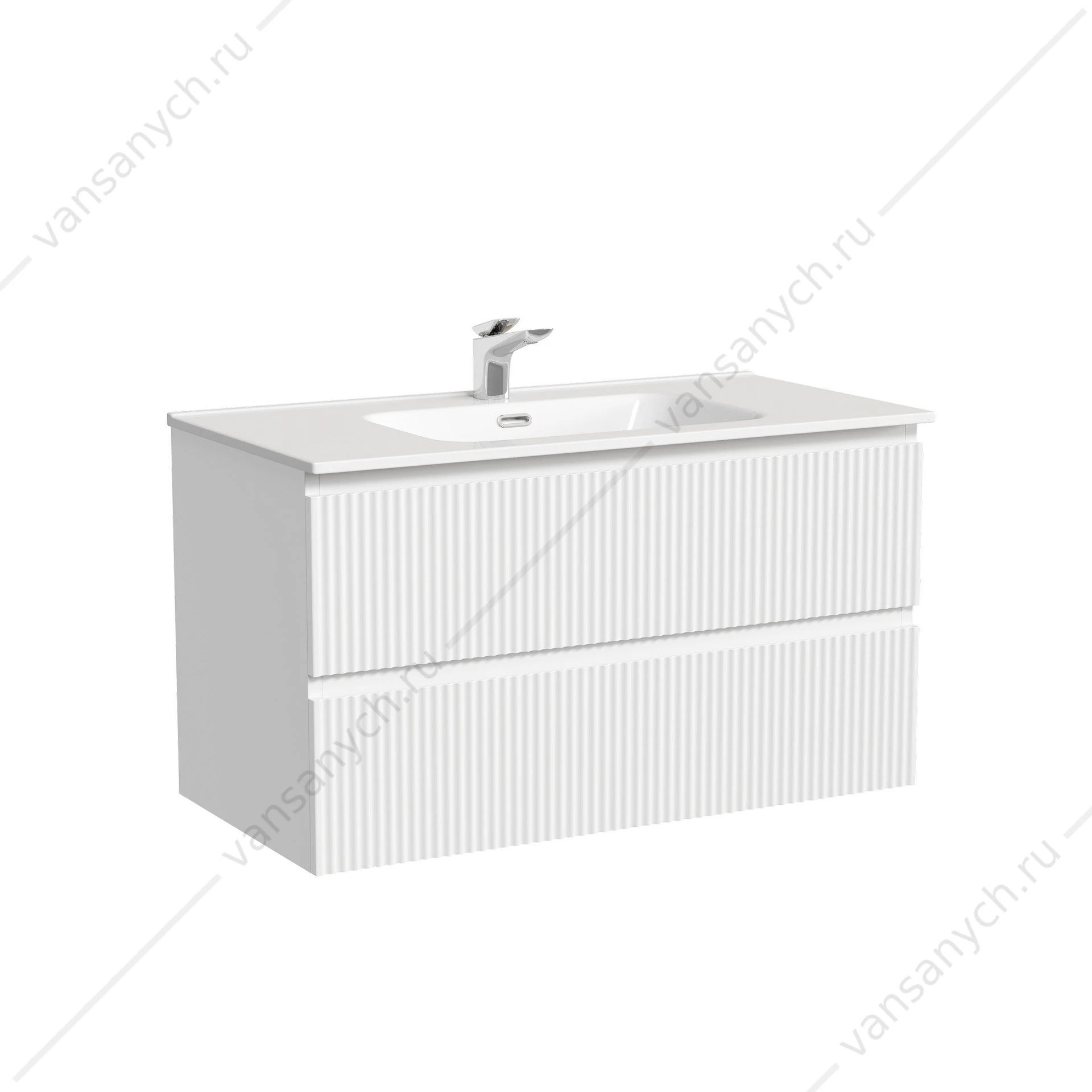 Тумба под раковину 90 подвесная SANCOS SNOB R 89х50 Bianco SNR90W