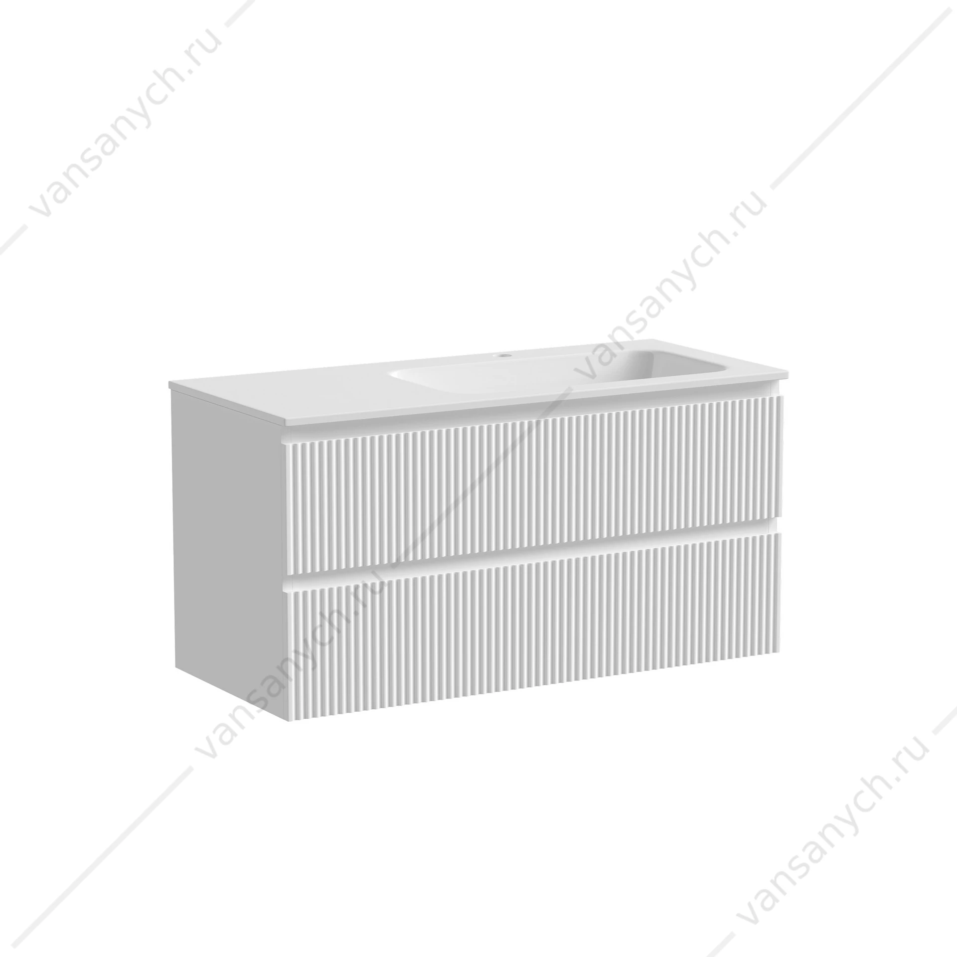 Тумба под раковину 100 подвесная SANCOS SNOB R 99,5х50 Bianco SNR100RW