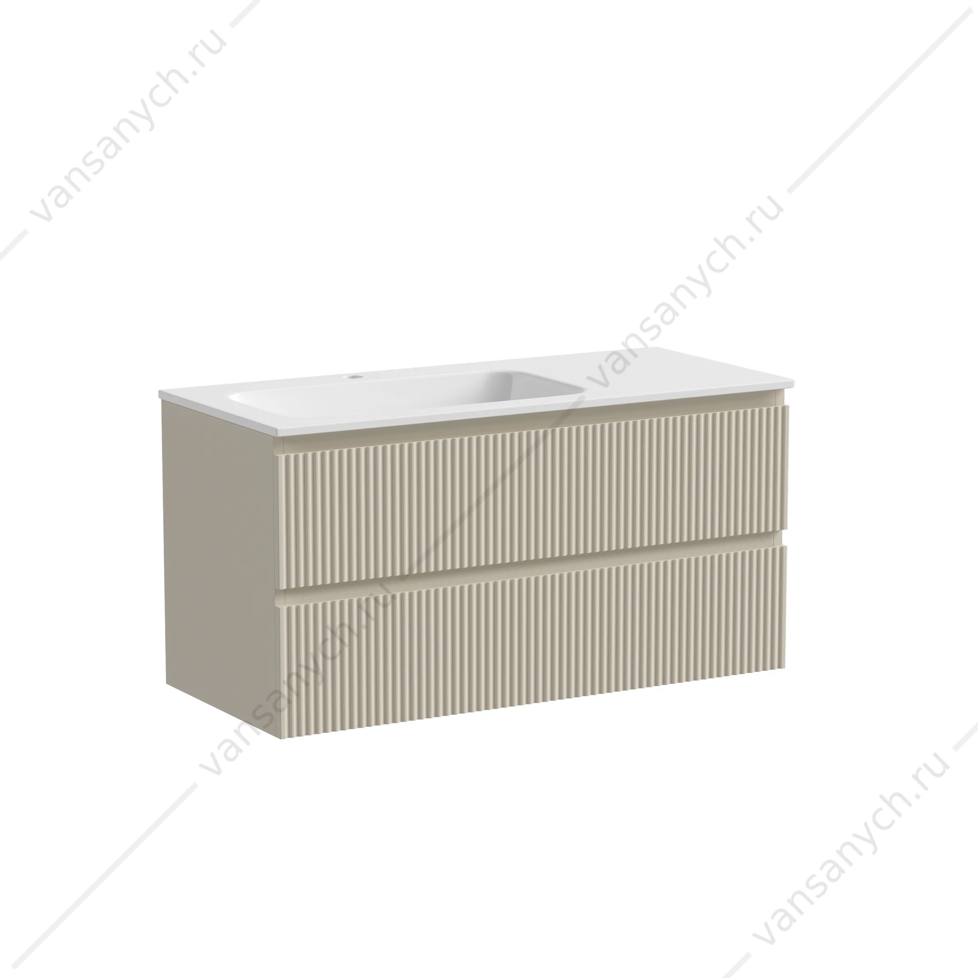 Тумба под раковину 100 подвесная SANCOS SNOB R 99,5х50 Beige Soft SNR100LCE