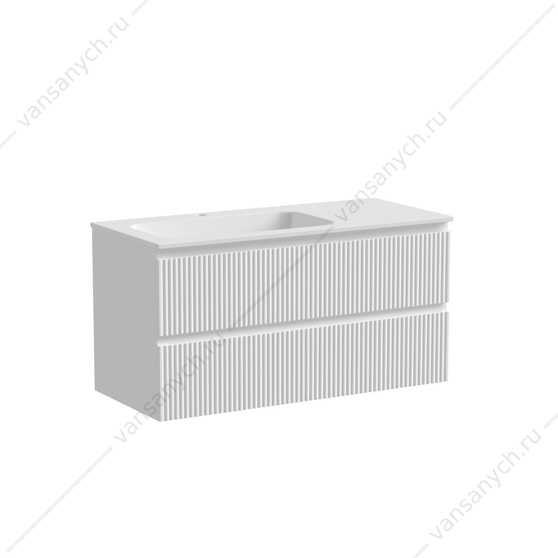 Тумба под раковину 100 подвесная SANCOS SNOB R 99,5х50 Bianco SNR100LW