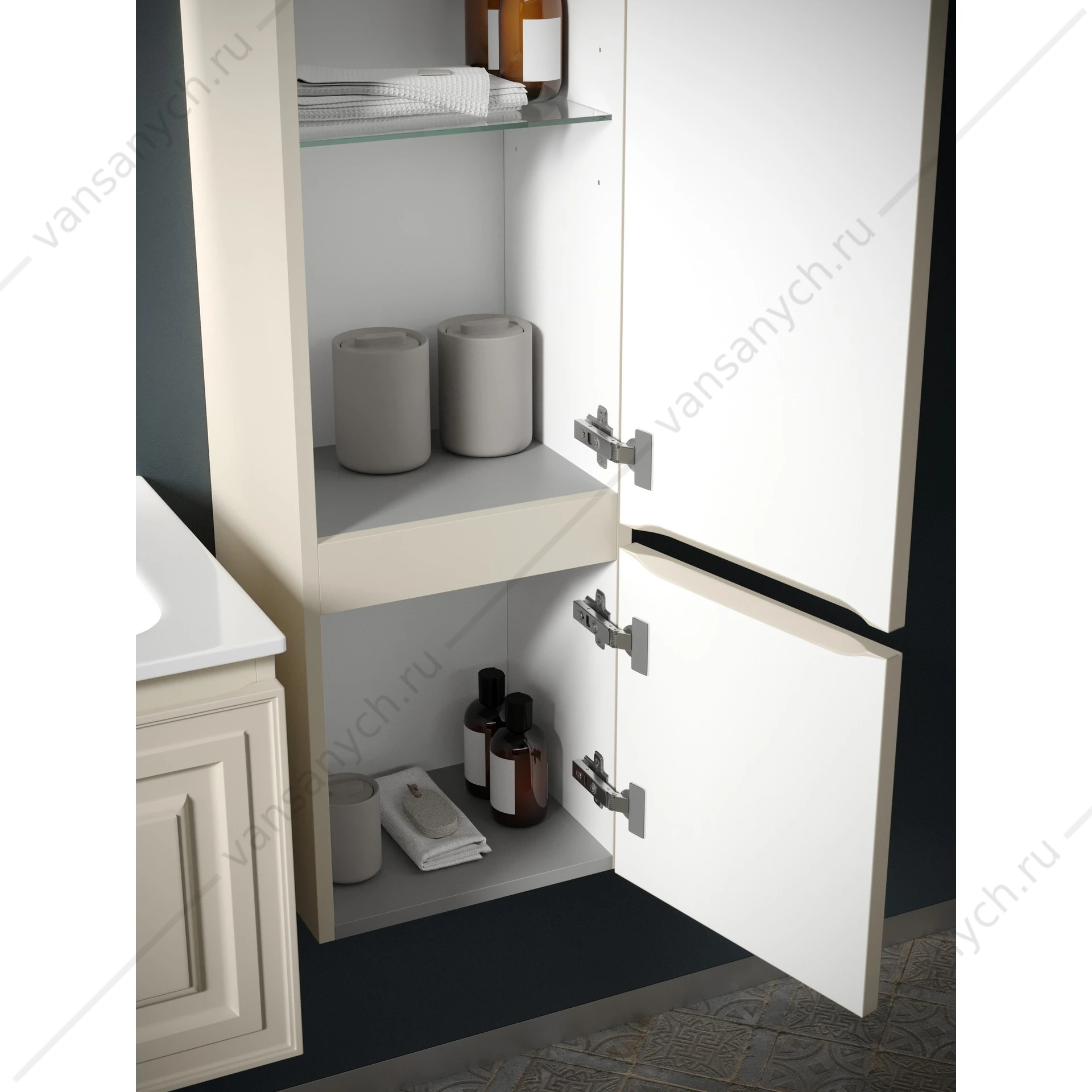 Пенал подвесной 35 SANCOS Very 35х160 Beige Soft R PVR35RCE