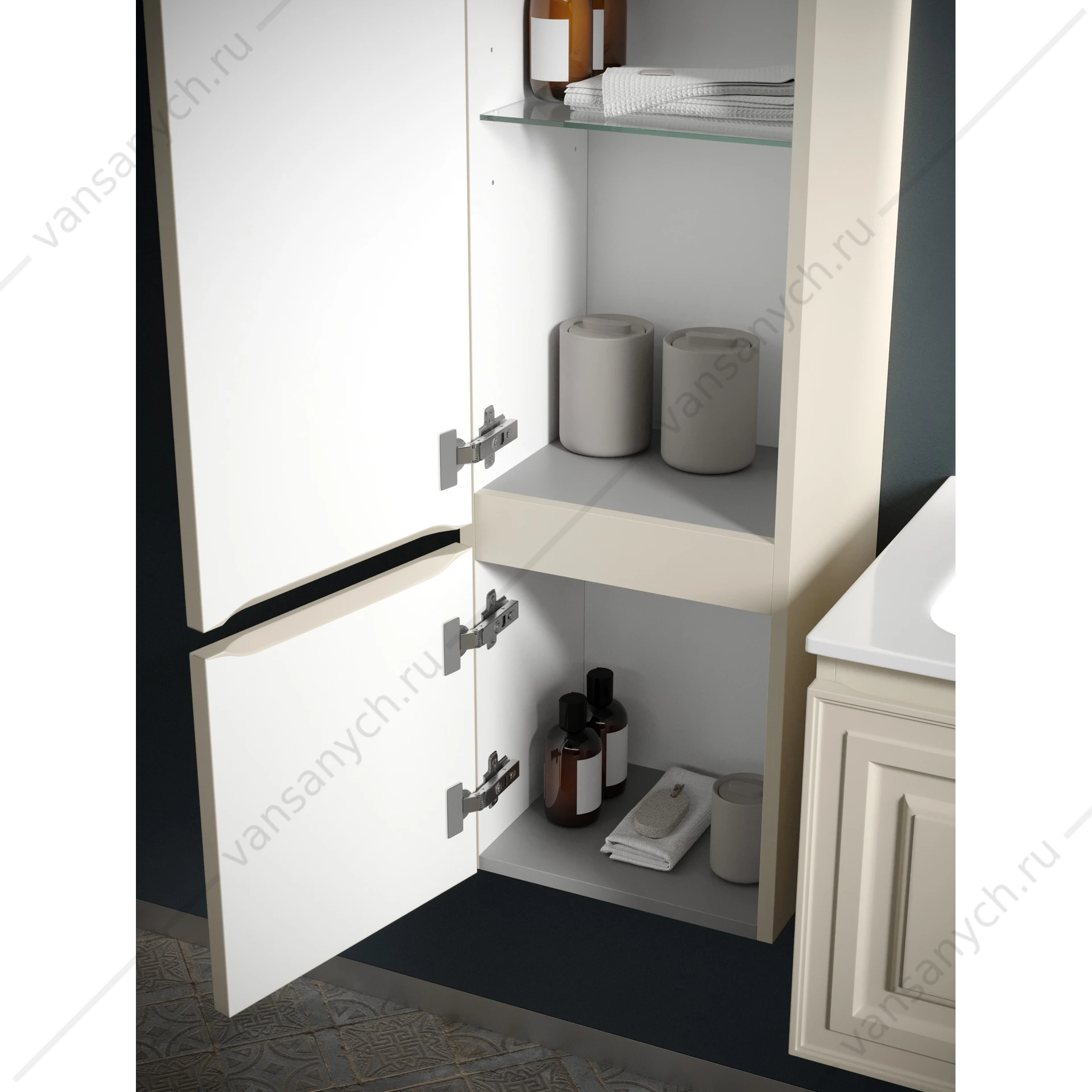 Пенал подвесной 35 SANCOS Very 35х160 Beige Soft L PVR35LCE