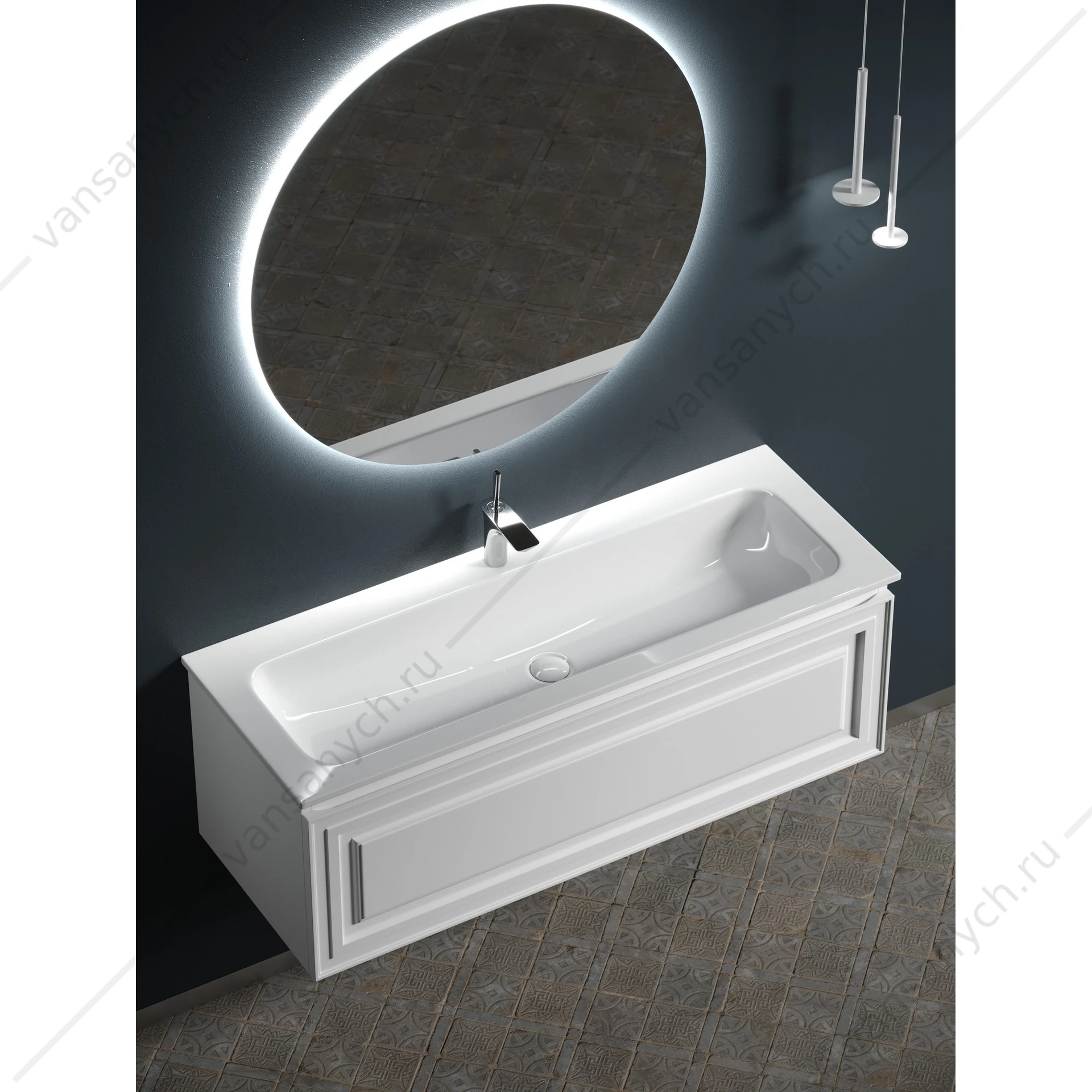Тумба под раковину 120 подвесная SANCOS Very 119,5х40, 6 Bianco VR120W