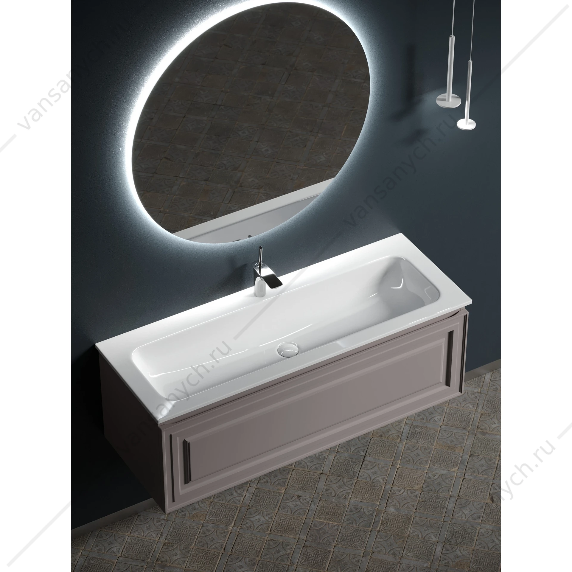 Тумба под раковину 120 подвесная SANCOS Very 119,5х40, 6 Doha Soft VR120SM