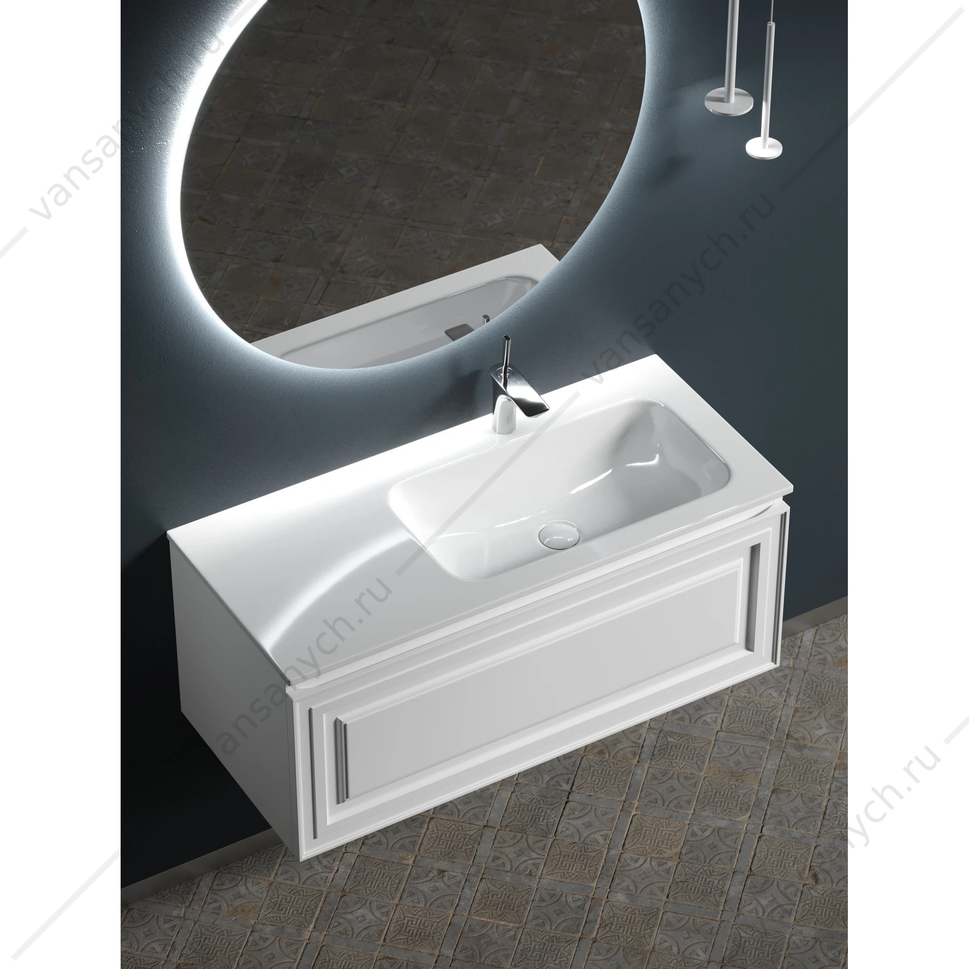 Тумба под раковину 100 подвесная SANCOS Very 99,5х40, 6 Bianco VR100RW