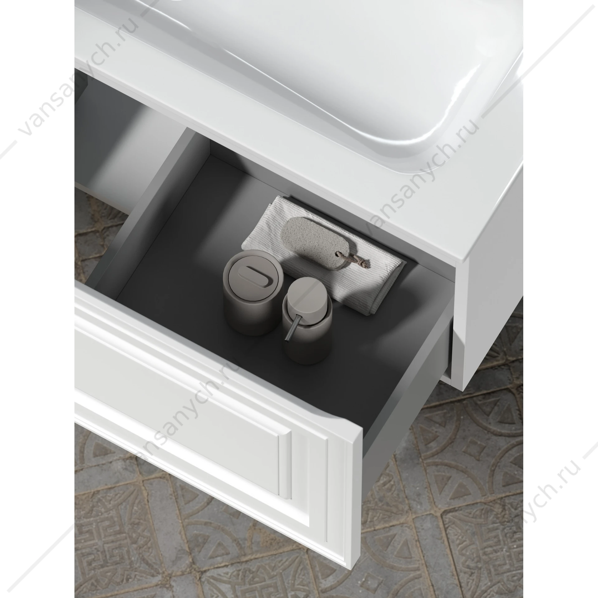 Тумба под раковину 100 подвесная SANCOS Very 99,5х40, 6 Bianco VR100RW
