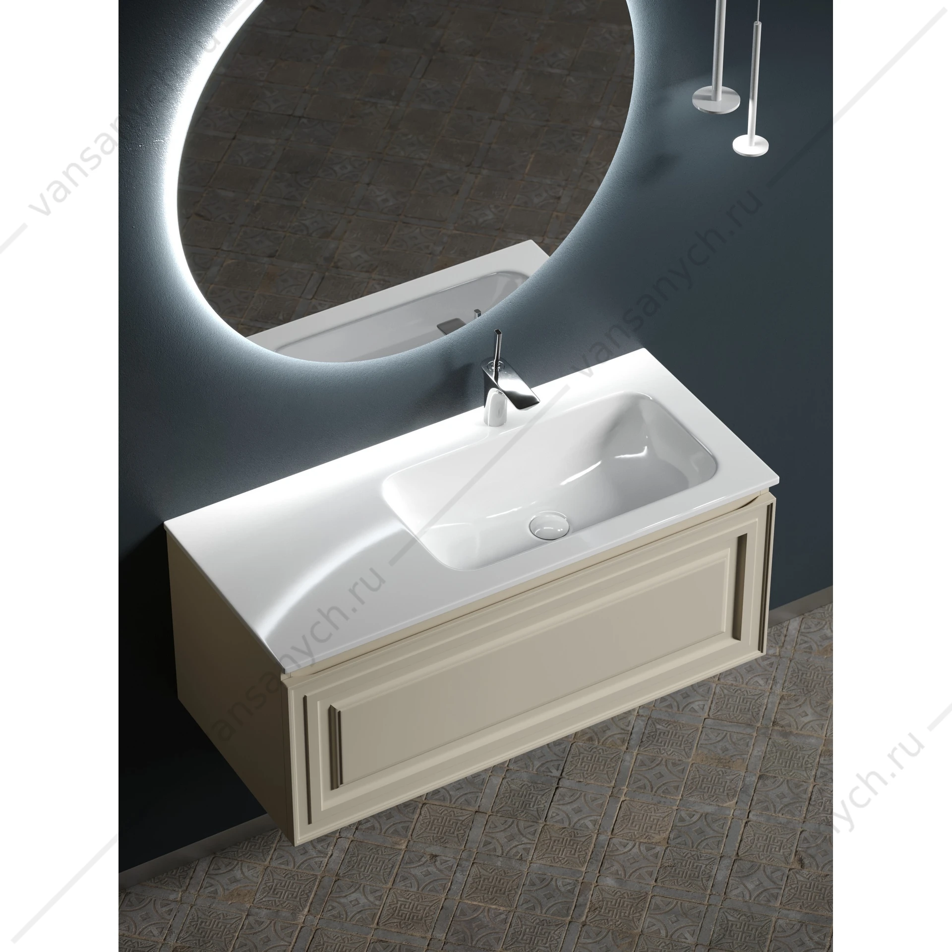 Тумба под раковину 100 подвесная SANCOS Very 99,5х40, 6 Beige Soft VR100RCE
