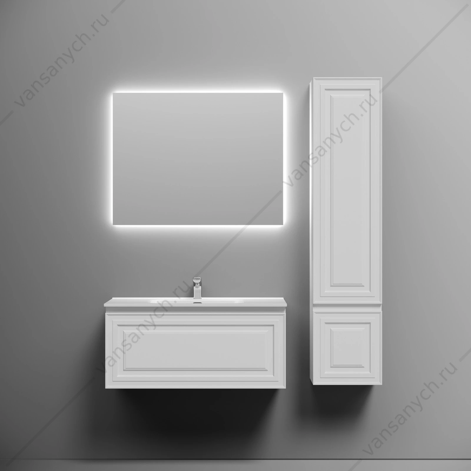 Тумба под раковину 90 подвесная SANCOS Very 89х40, 6 Bianco VR90W