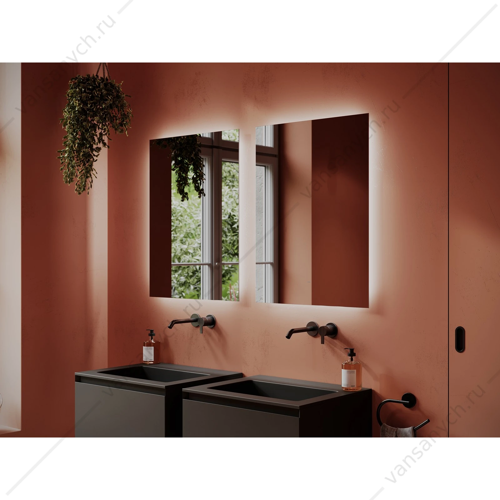 Зеркало 60 SANCOS SQUARE 60х80 с подсветкой, сенсор, SQ600