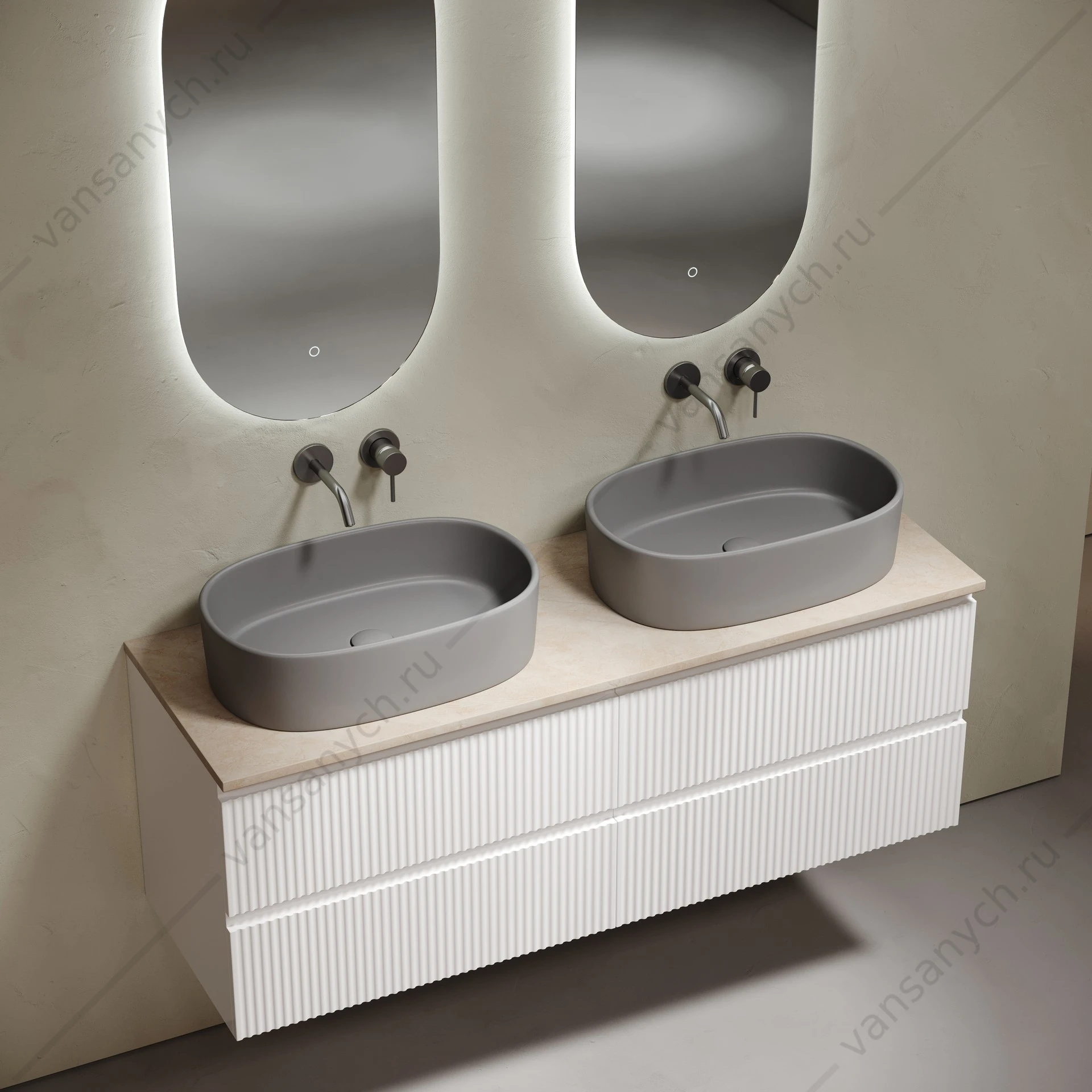 Столешница для тумбы 140 керамогранит SANCOS 140х2, 1 Kreman TT140A2
