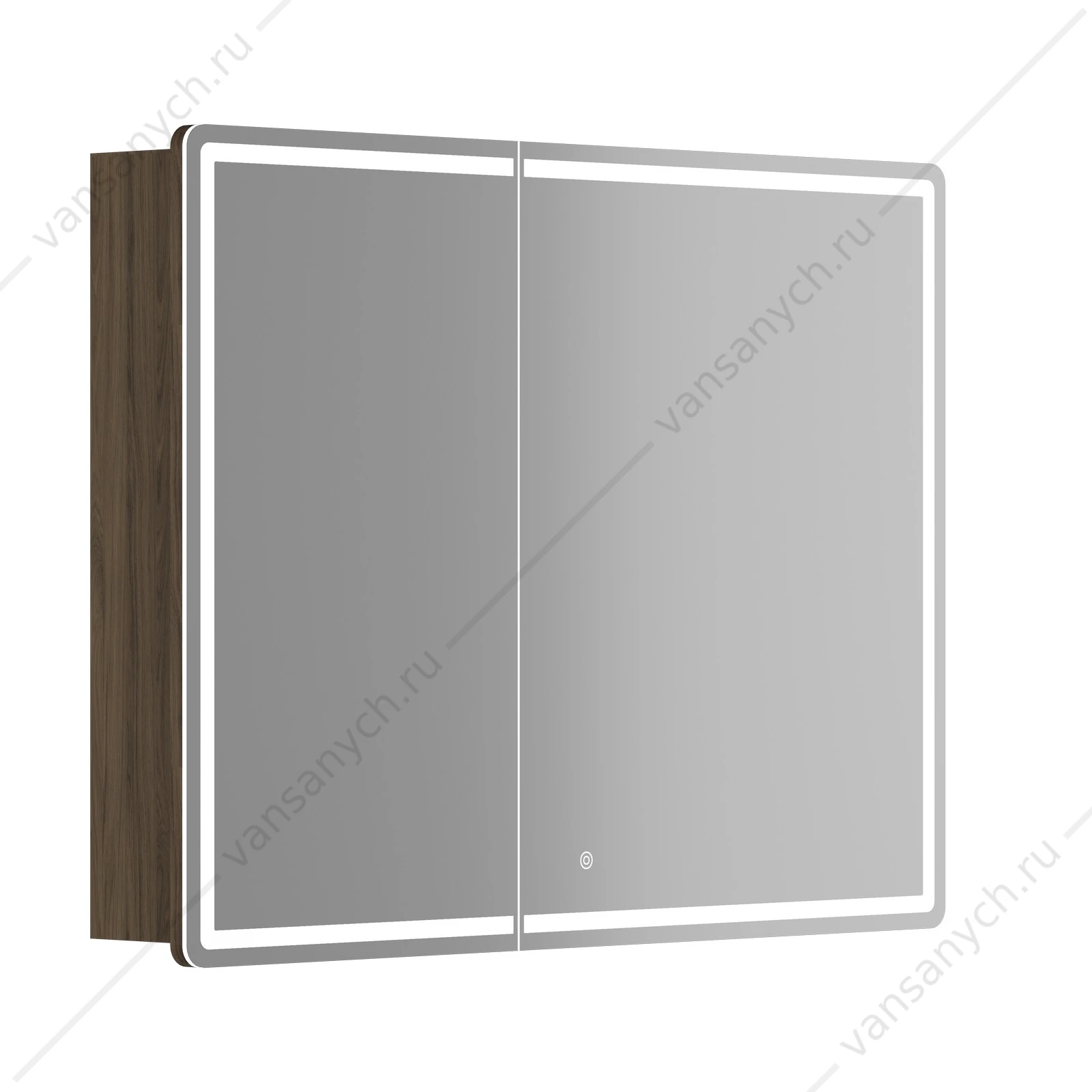 Зеркальный шкаф 99 SANCOS Mirror 99х74 Дуб чарльстон L, R, с подсветкой, сенсор, MI100ECH