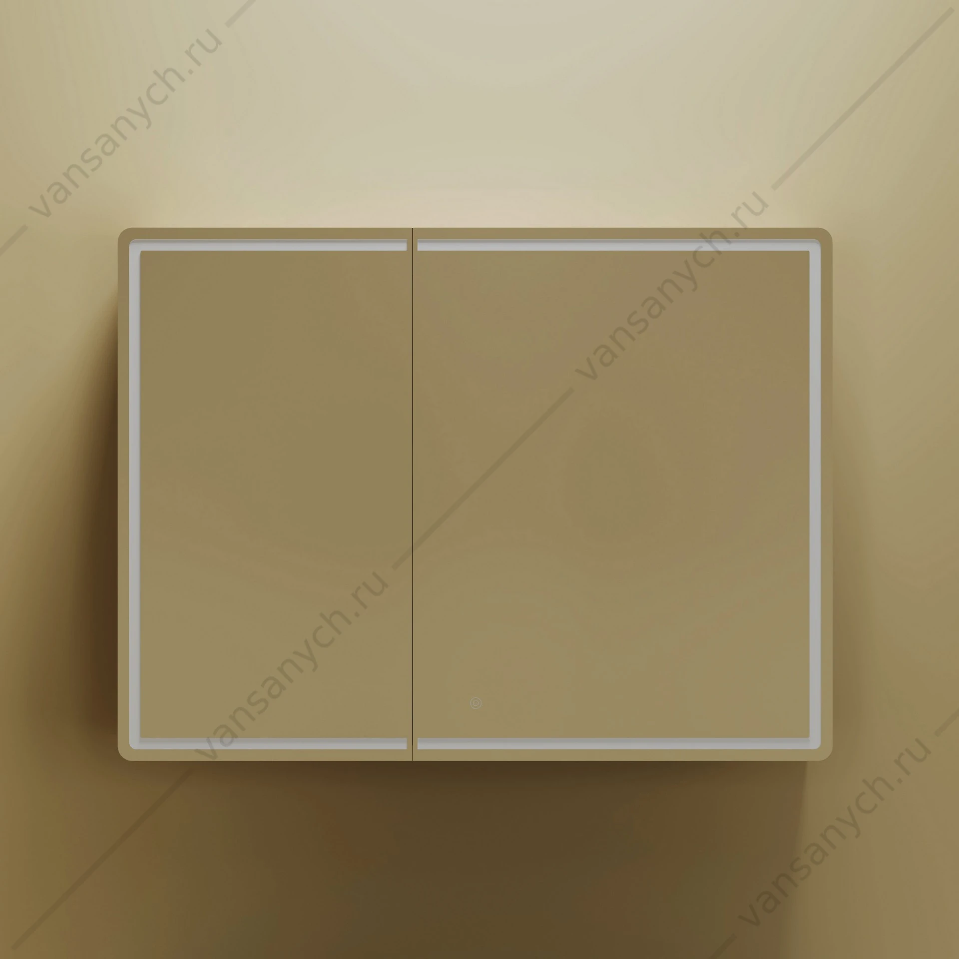 Зеркальный шкаф 99 SANCOS Mirror 99х74 Дуб чарльстон L, R, с подсветкой, сенсор, MI100ECH