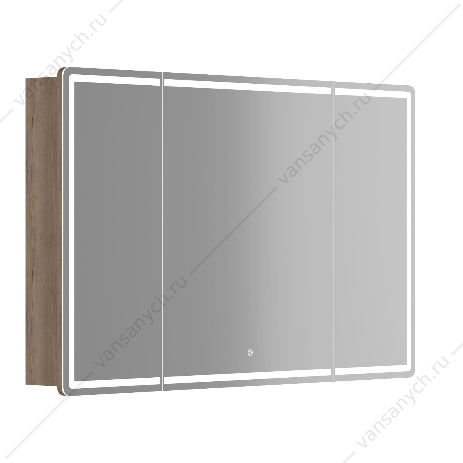 Зеркальный шкаф 119 SANCOS Mirror 119х74 Дуб галифакс натуральный L, R, с подсветкой, сенсор, MI120EG