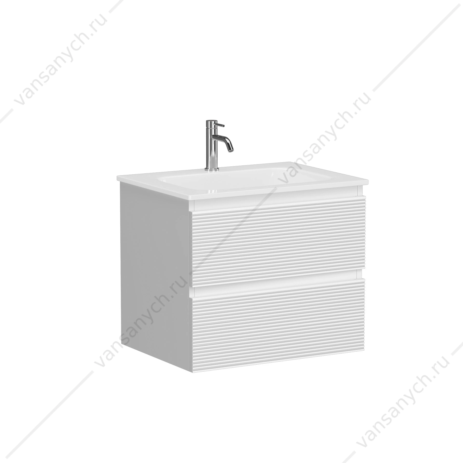 Тумба под раковину 60 подвесная SANCOS FOLK 59х50 Bianco FL60W