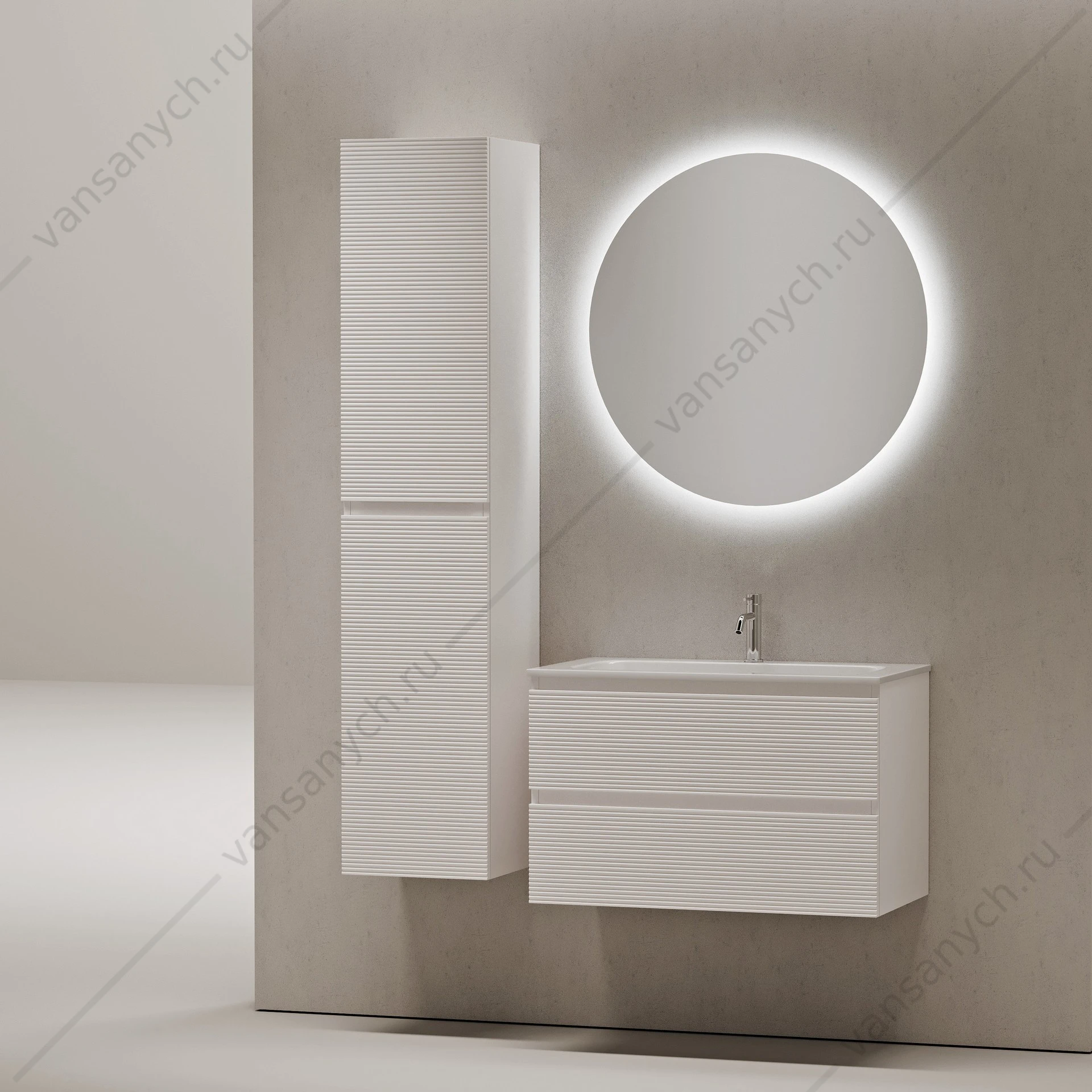 Тумба под раковину 80 подвесная SANCOS FOLK 79х50 Bianco FL80W