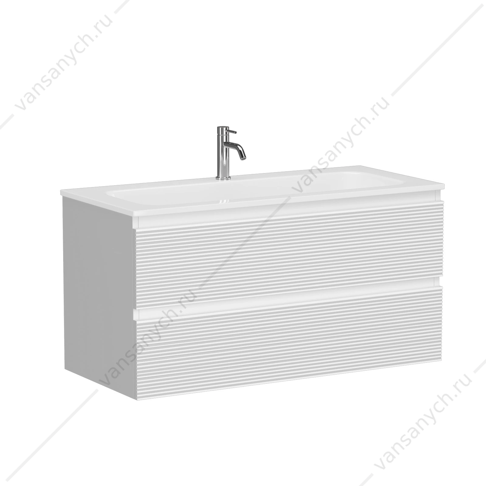 Тумба под раковину 100 подвесная SANCOS FOLK 99,5х50 Bianco FL100W