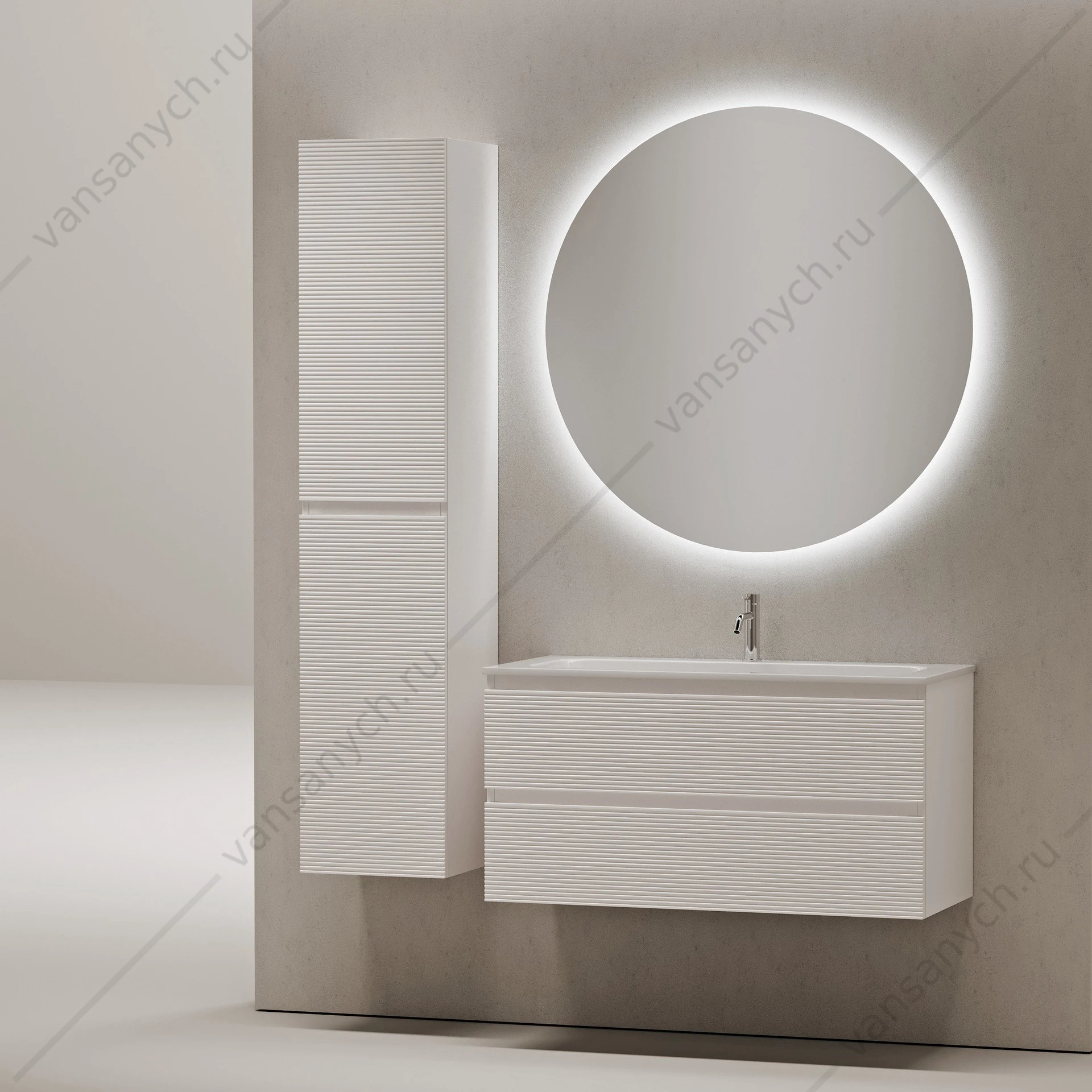 Тумба под раковину 100 подвесная SANCOS FOLK 99,5х50 Bianco FL100W