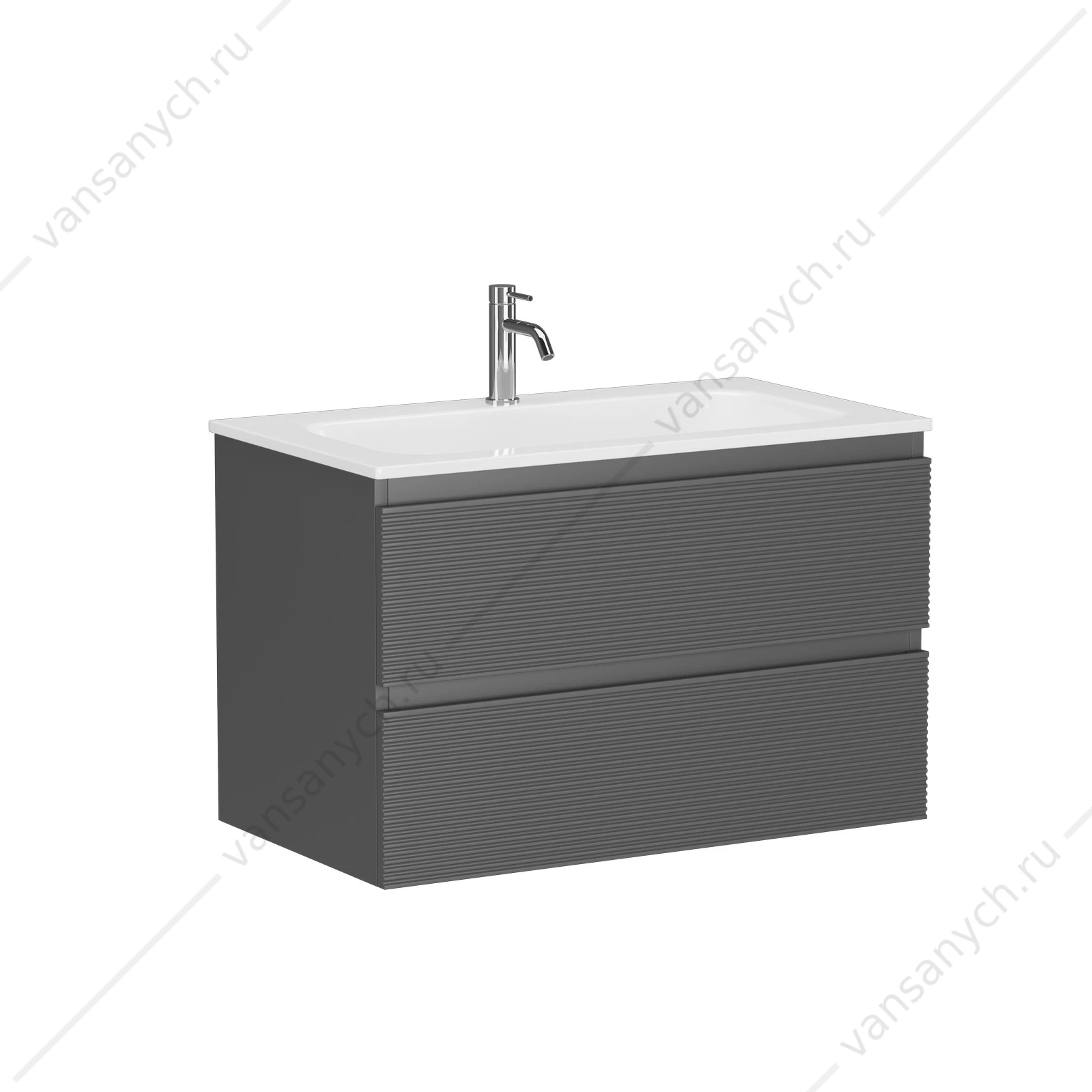 Тумба под раковину 80 подвесная SANCOS FOLK 79х50 Grey soft FL80GS