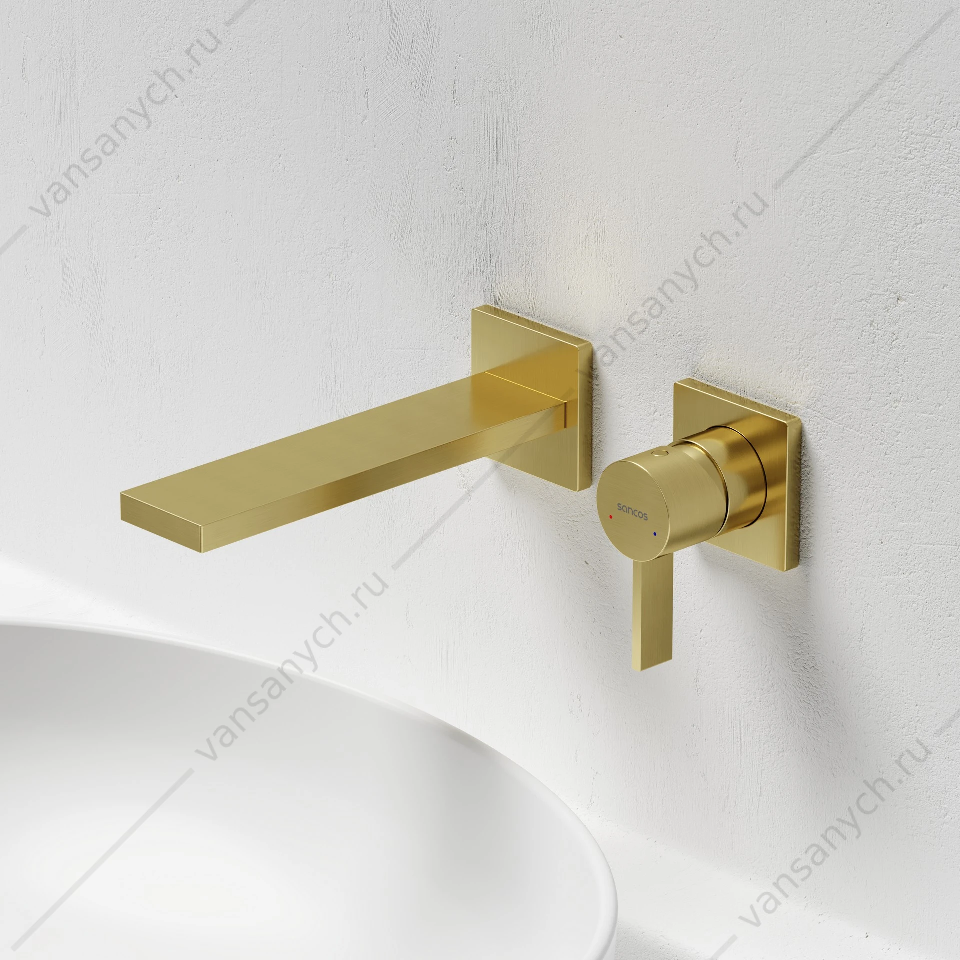 Смеситель Sancos Linn SC9021BG встраиваемый в стену брашир. золото