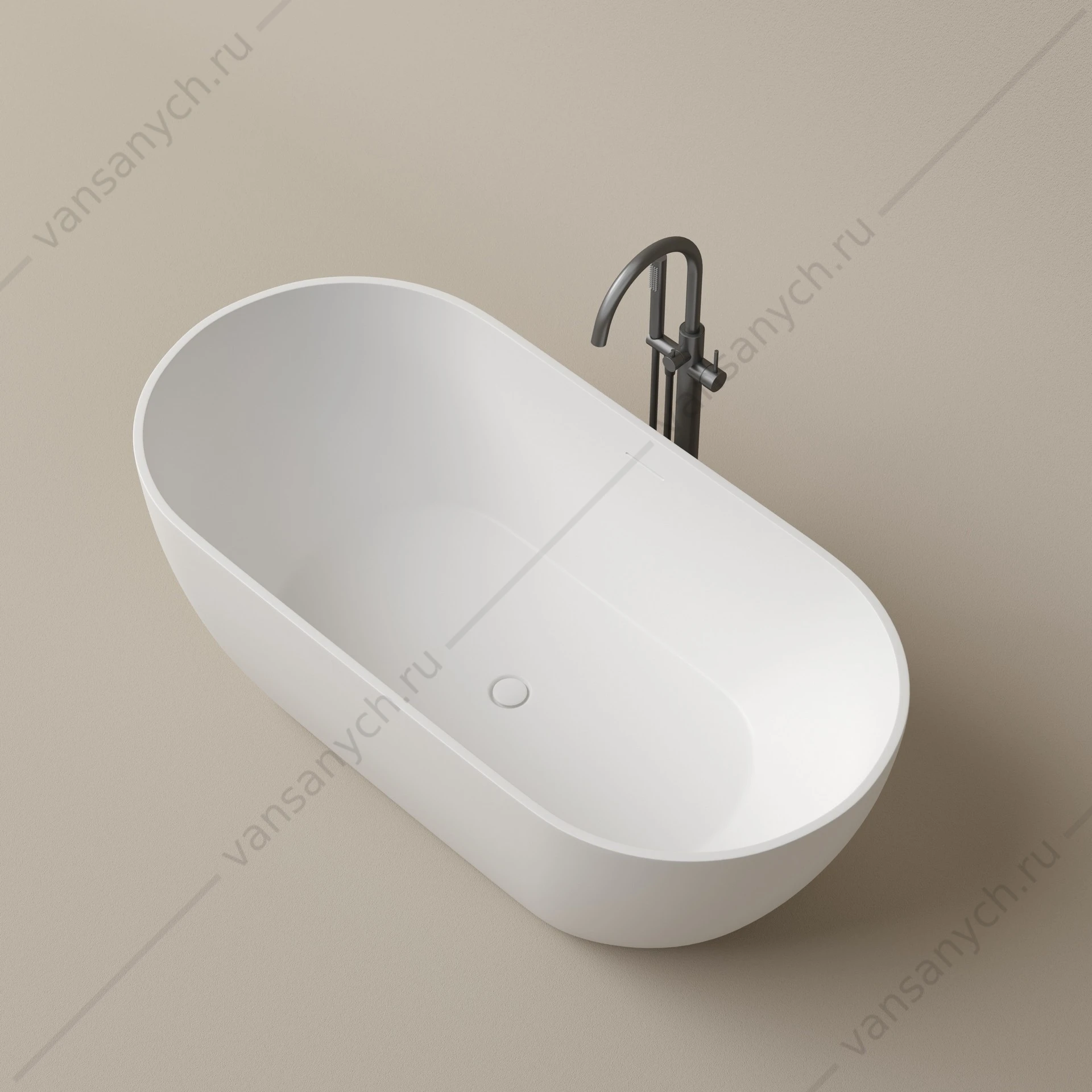 Ванна 170x80 Sancos Leaf FB20MW отдельностоящая овальная