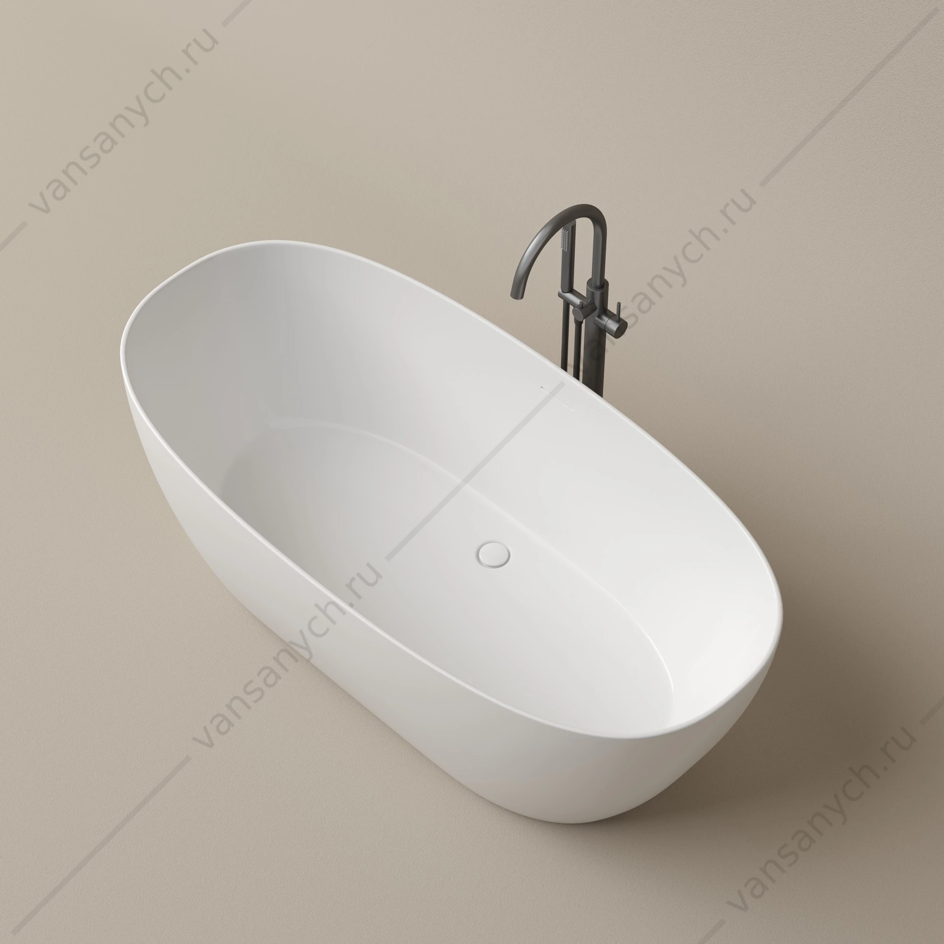 Ванна 170x80 Sancos Oval FB21 отдельностоящая овальная