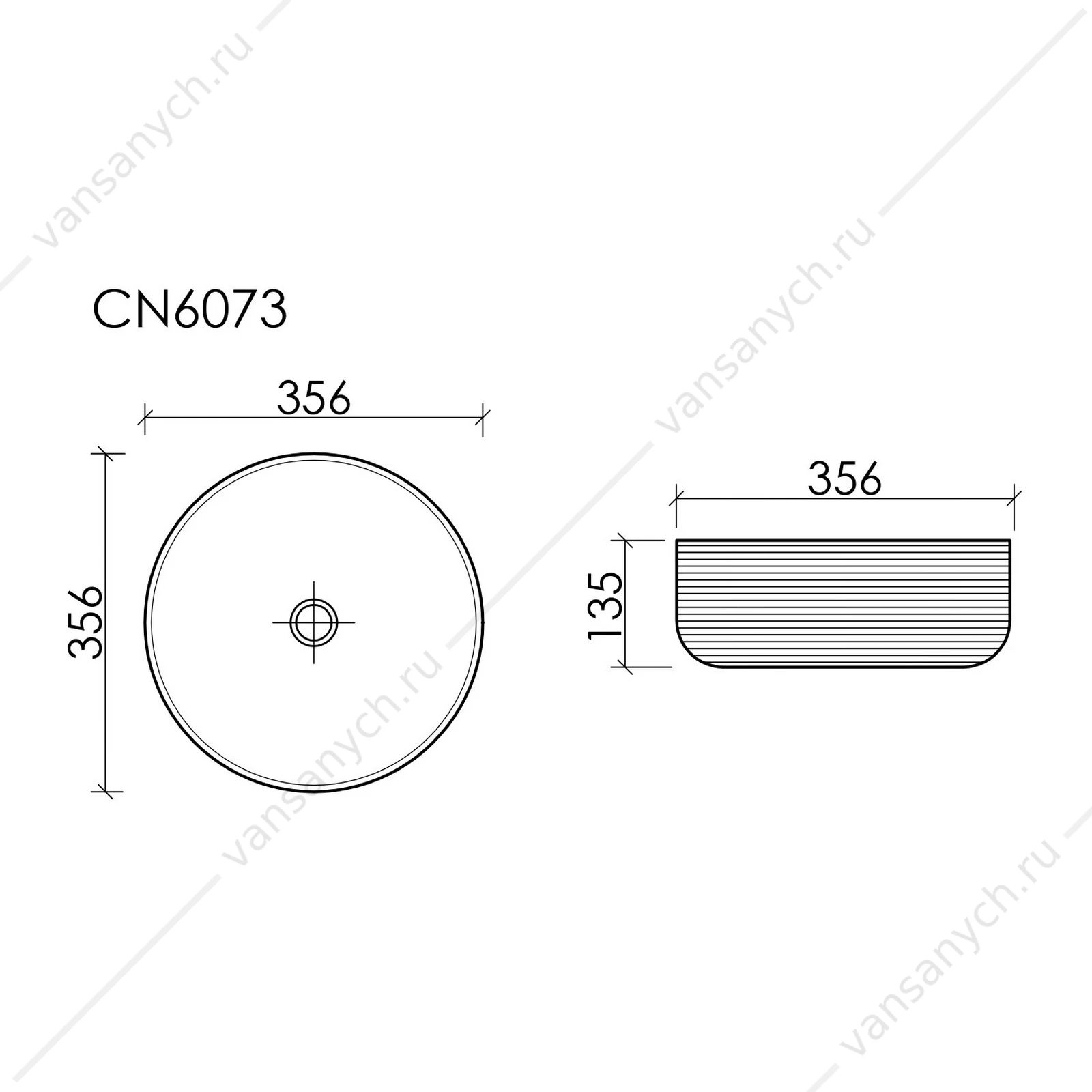 Раковина 36см Ceramica Nova ELEMENT CN6073MH накладная антрацит матовый