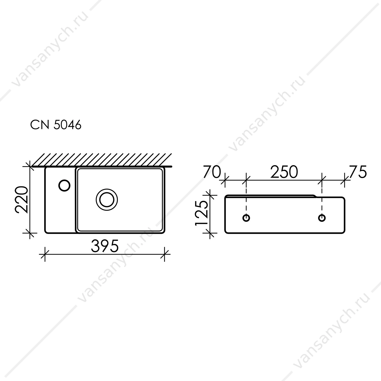 Раковина 40см Ceramica Nova ELEMENT CN5046 подвесная белый