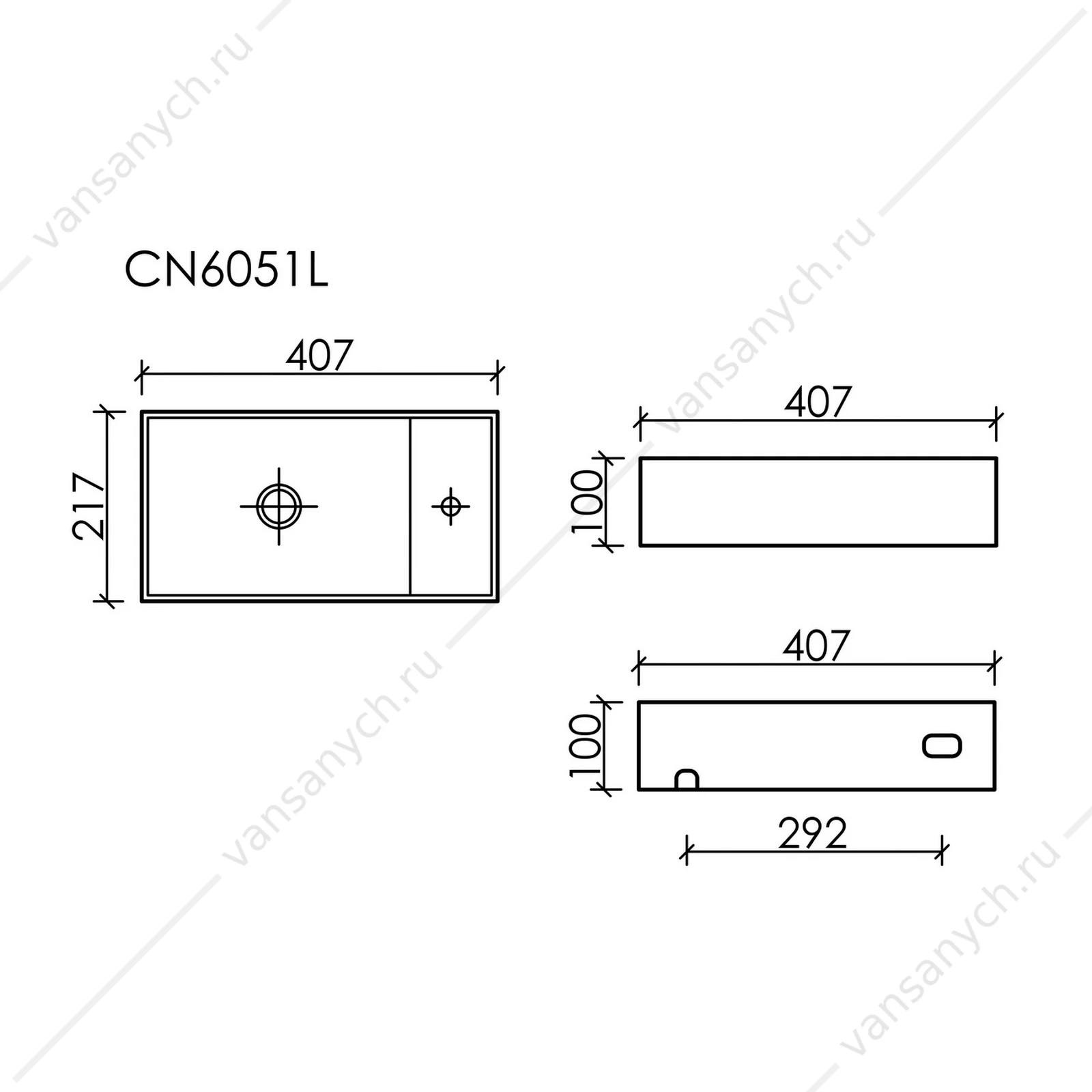 Раковина 42см Ceramica Nova ELEMENT CN6051LMB подвесная черный матовый