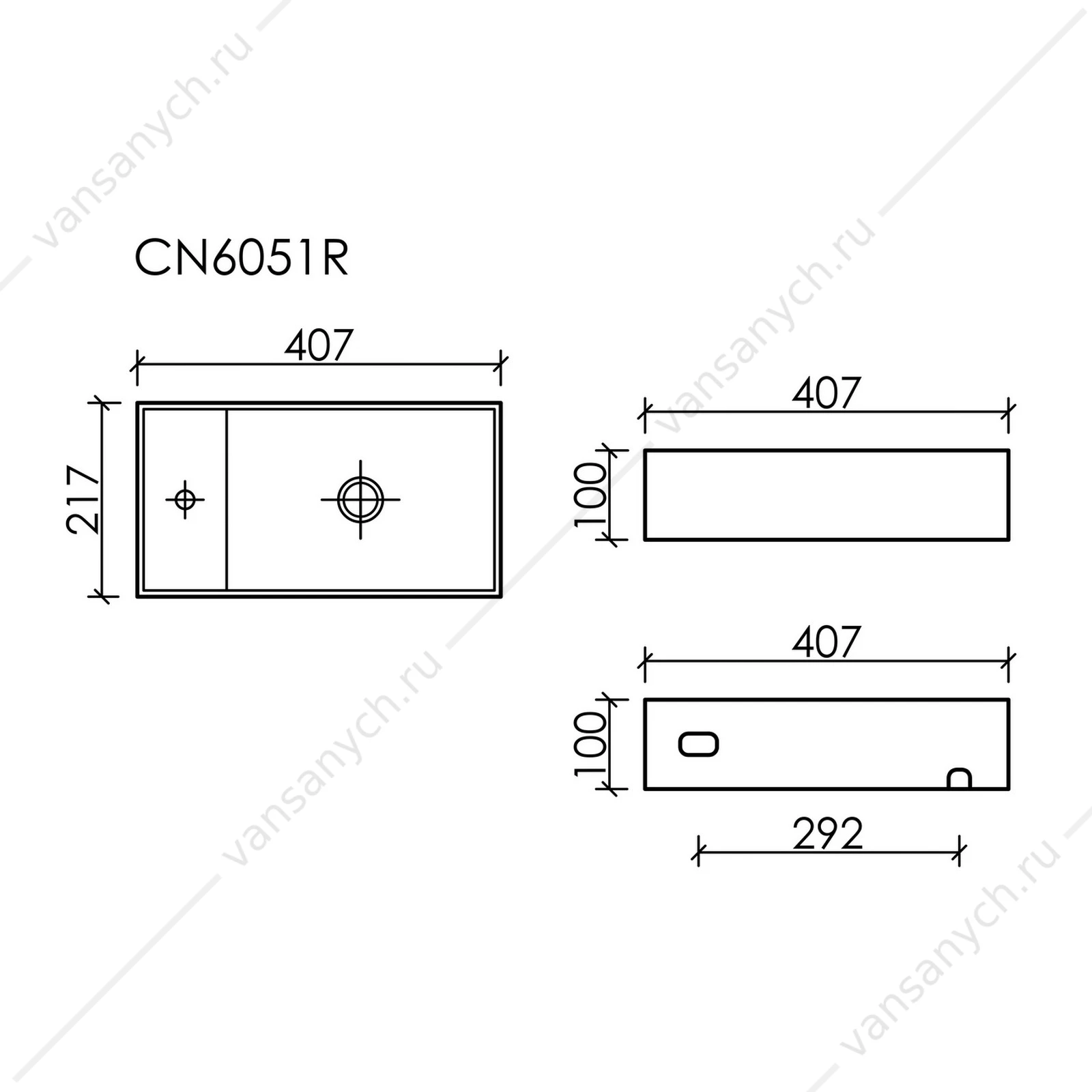 Раковина 42см Ceramica Nova ELEMENT CN6051R подвесная белый