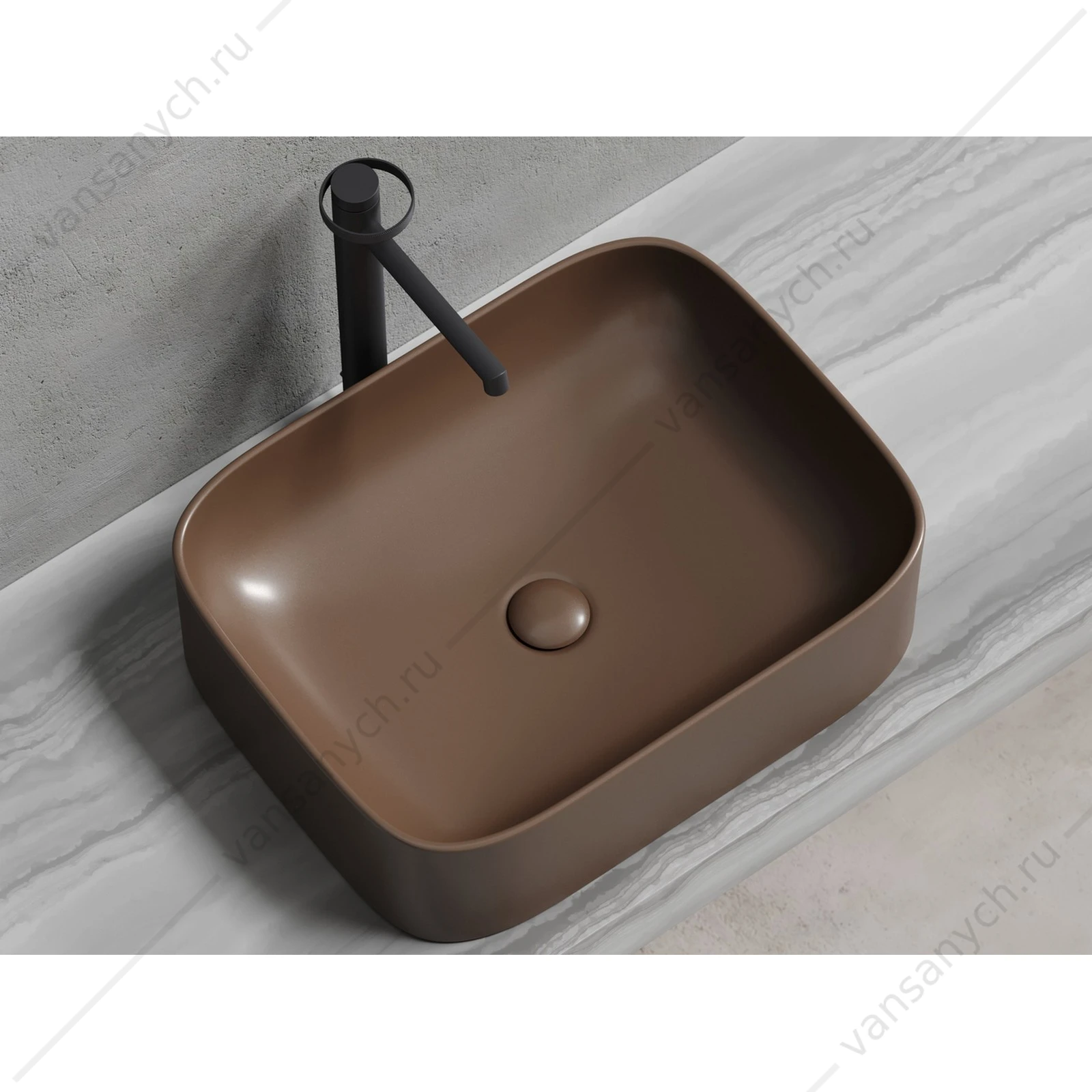 Раковина 51см Ceramica Nova ELEMENT CN6052MDB накладная темно-коричневый матовый