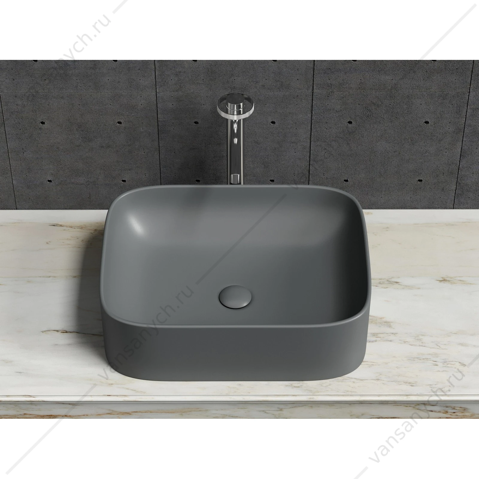 Раковина 51см Ceramica Nova ELEMENT CN6052MDH накладная темный антрацит матовый