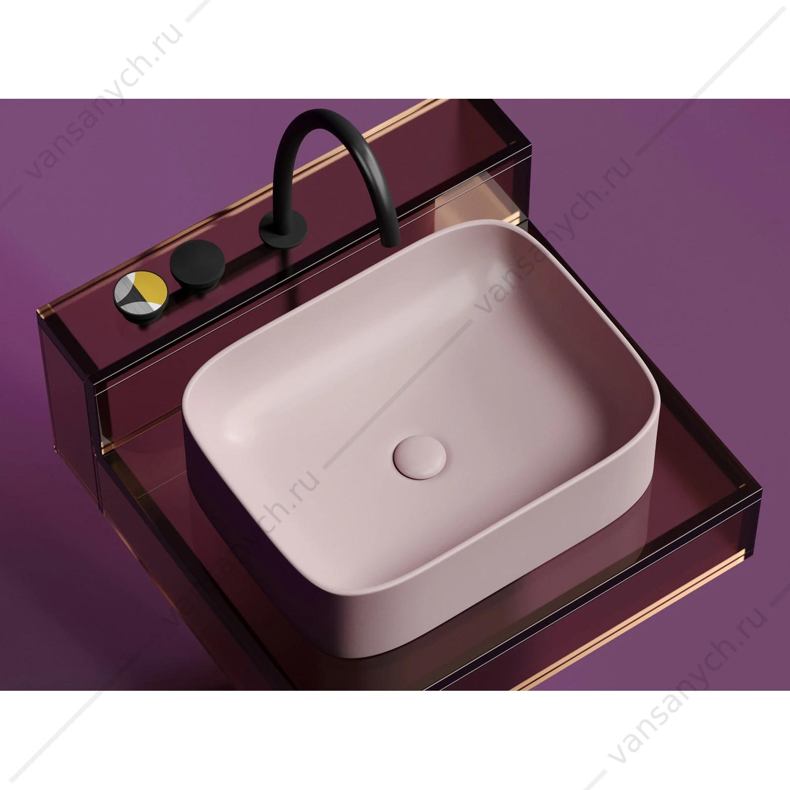 Раковина 51см Ceramica Nova ELEMENT CN6052MP накладная розовый матовый