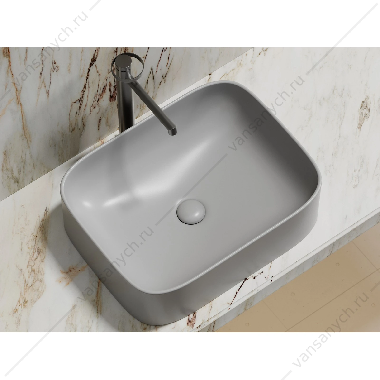 Раковина 51см Ceramica Nova ELEMENT CN6052MSG накладная серый матовый
