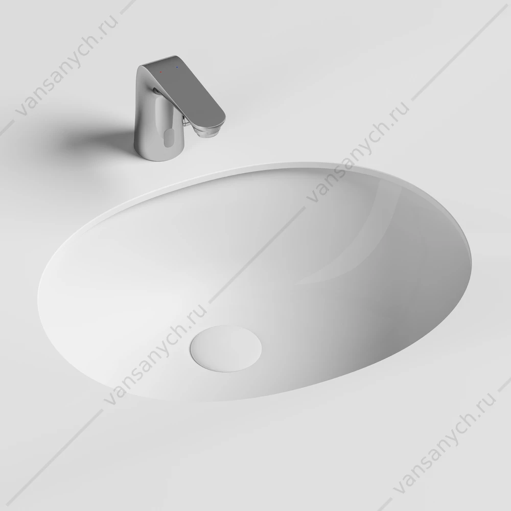 Раковина 56см Ceramica Nova ELEMENT CN6043 встраиваемая белый