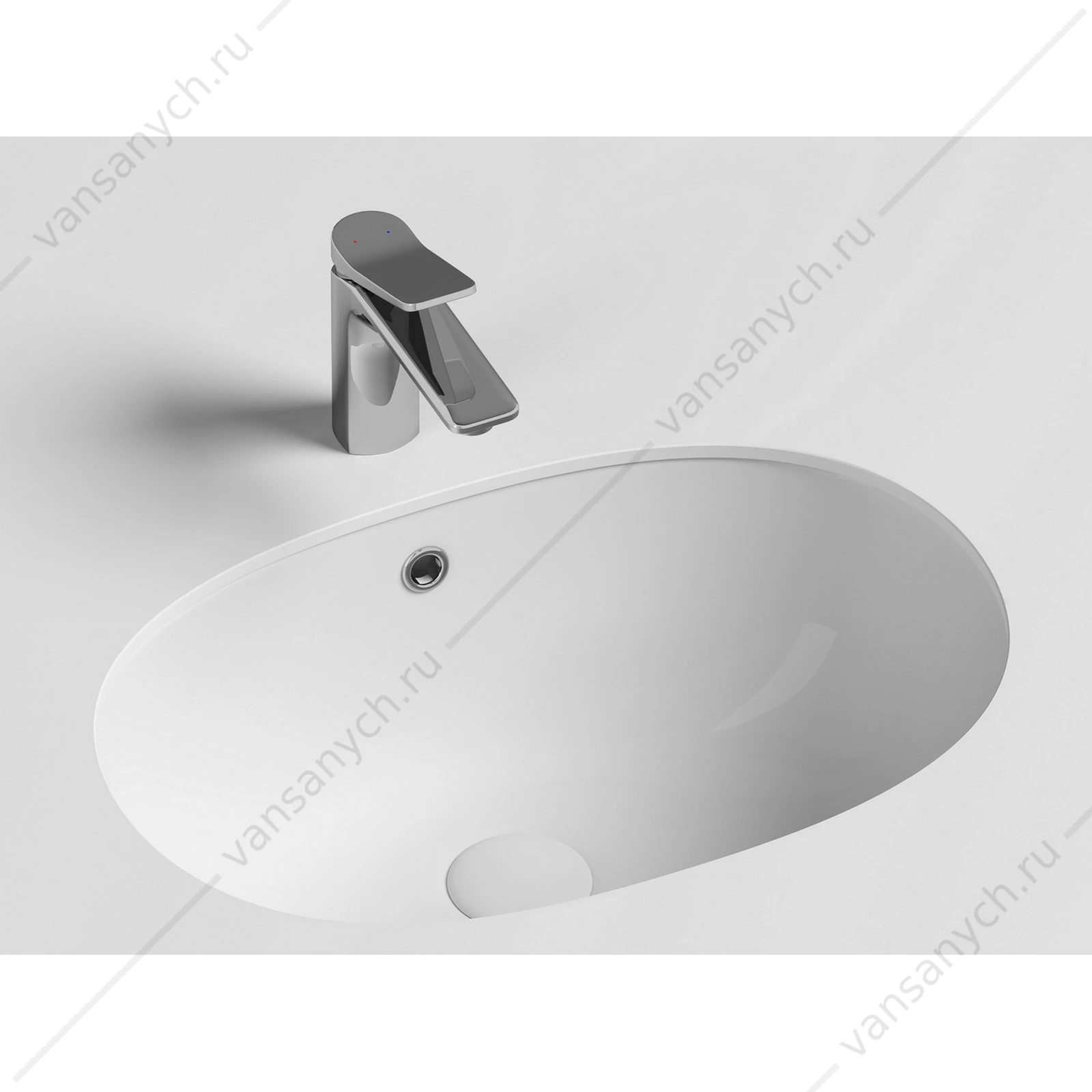 Раковина 57см Ceramica Nova ELEMENT CN6044 встраиваемая белый