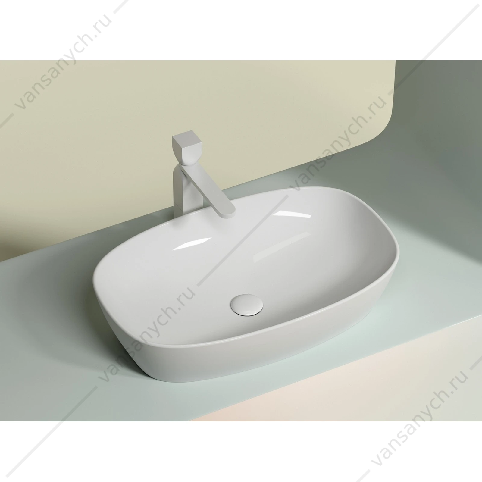 Раковина 60см Ceramica Nova ELEMENT CN6049 накладная белый