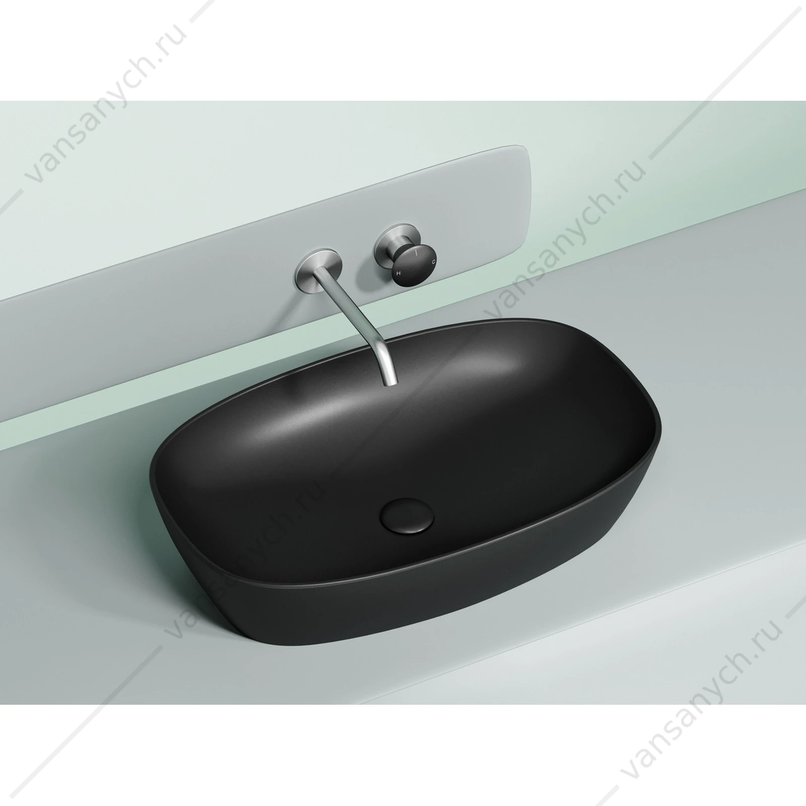 Раковина 60см Ceramica Nova ELEMENT CN6049MB накладная черный матовый
