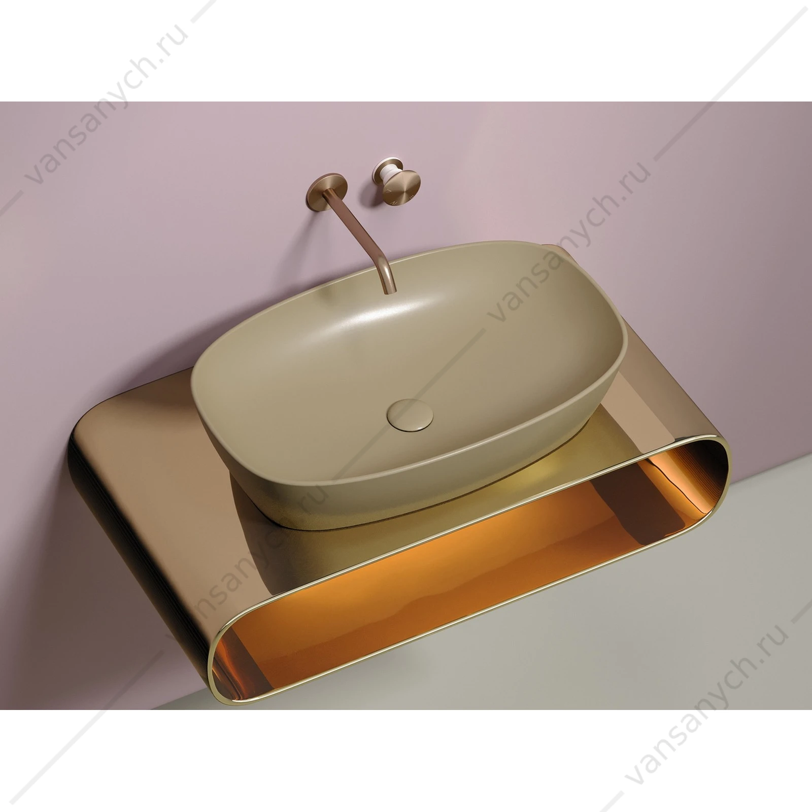 Раковина 60см Ceramica Nova ELEMENT CN6049MC накладная бежевый матовый