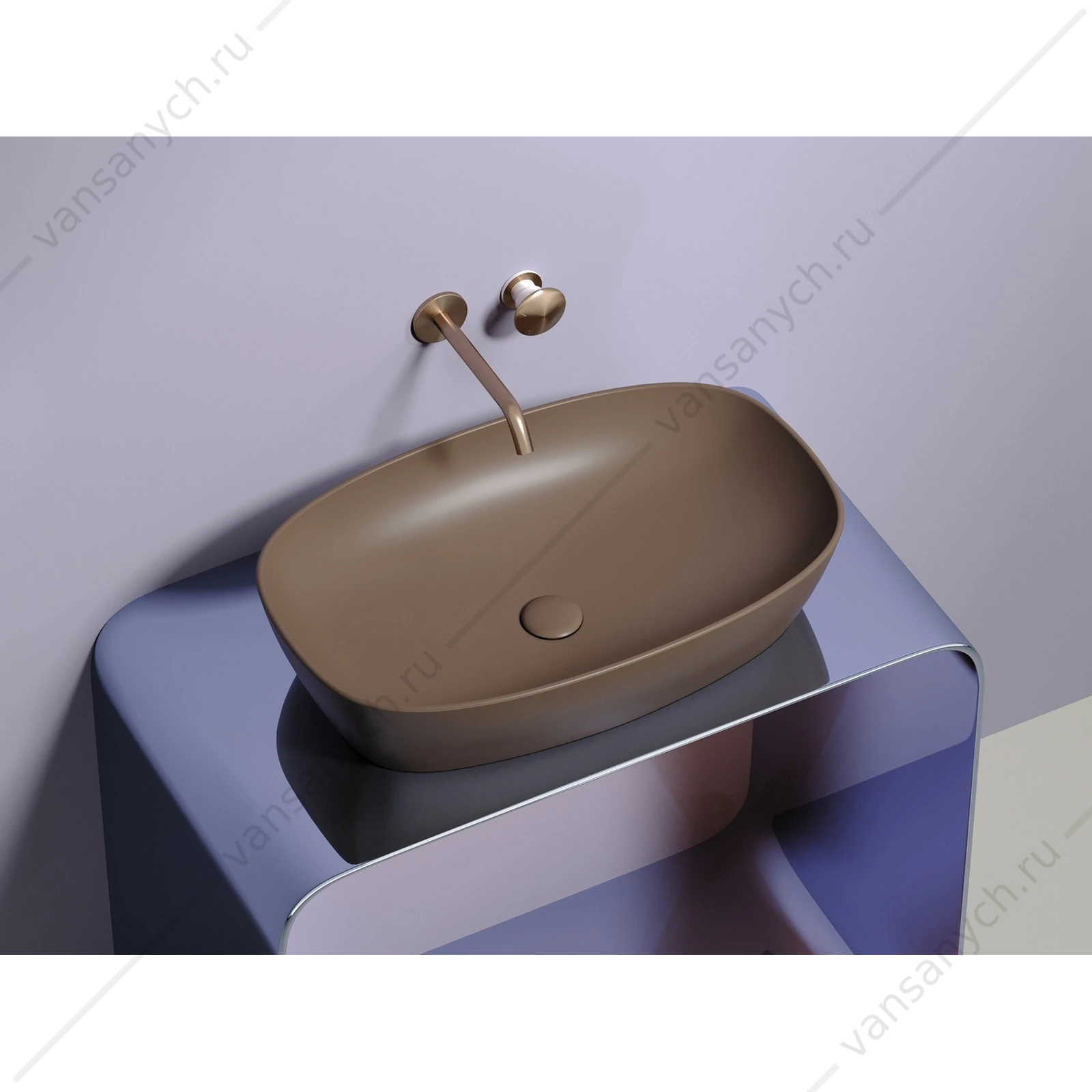 Раковина 60см Ceramica Nova ELEMENT CN6049MDB накладная темно-коричневый матовый