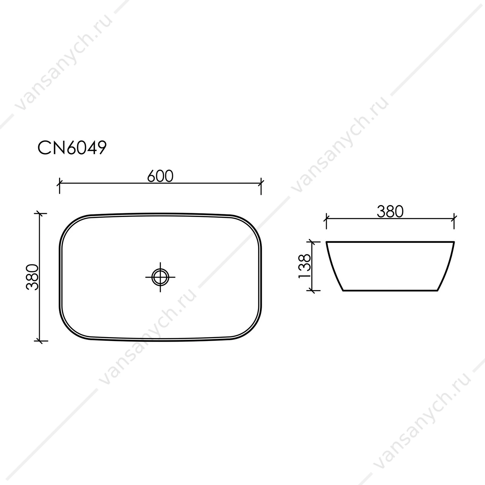 Раковина 60см Ceramica Nova ELEMENT CN6049MDB накладная темно-коричневый матовый