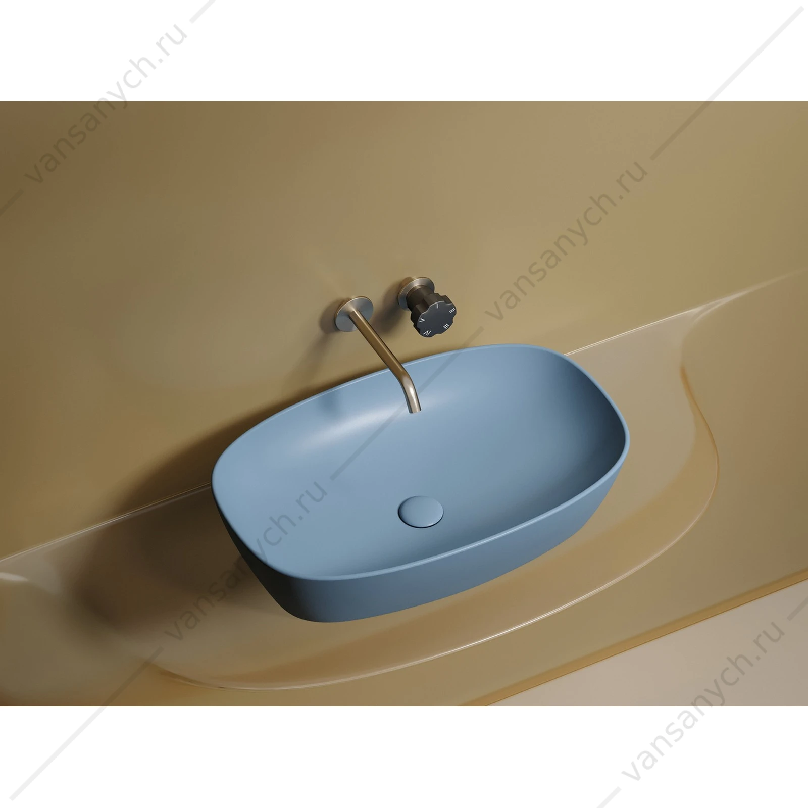 Раковина 60см Ceramica Nova ELEMENT CN6049ML накладная голубой матовый