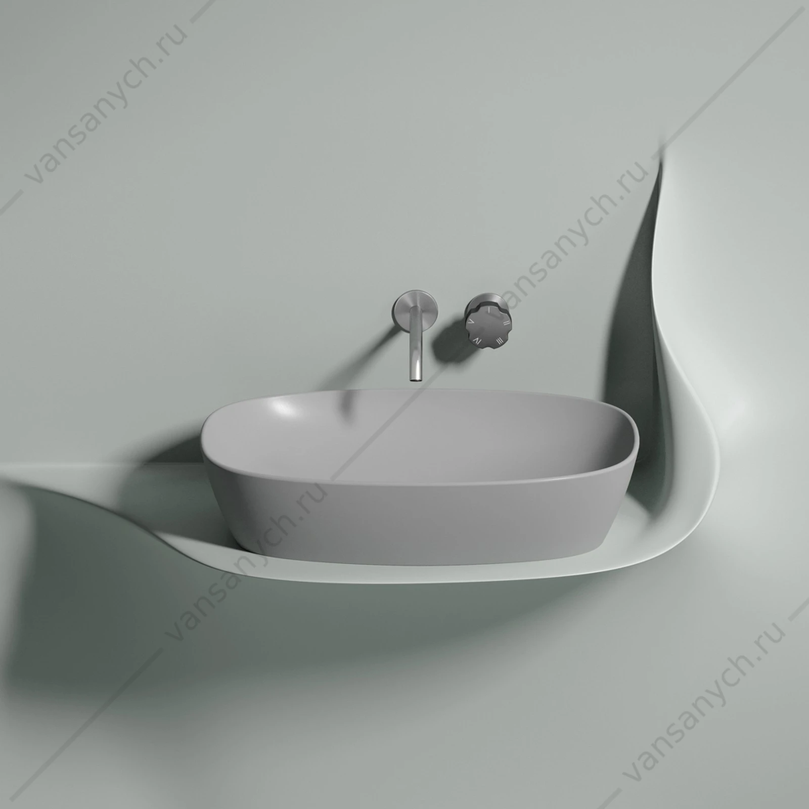 Раковина 60см Ceramica Nova ELEMENT CN6049MSG накладная серый матовый