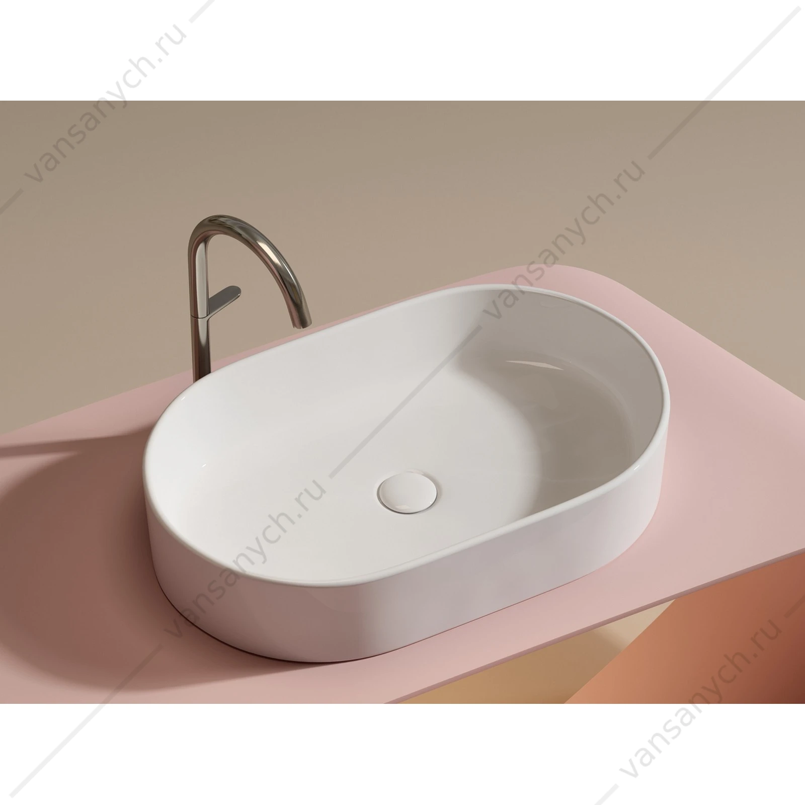 Раковина 61см Ceramica Nova ELEMENT CN6048 накладная белый