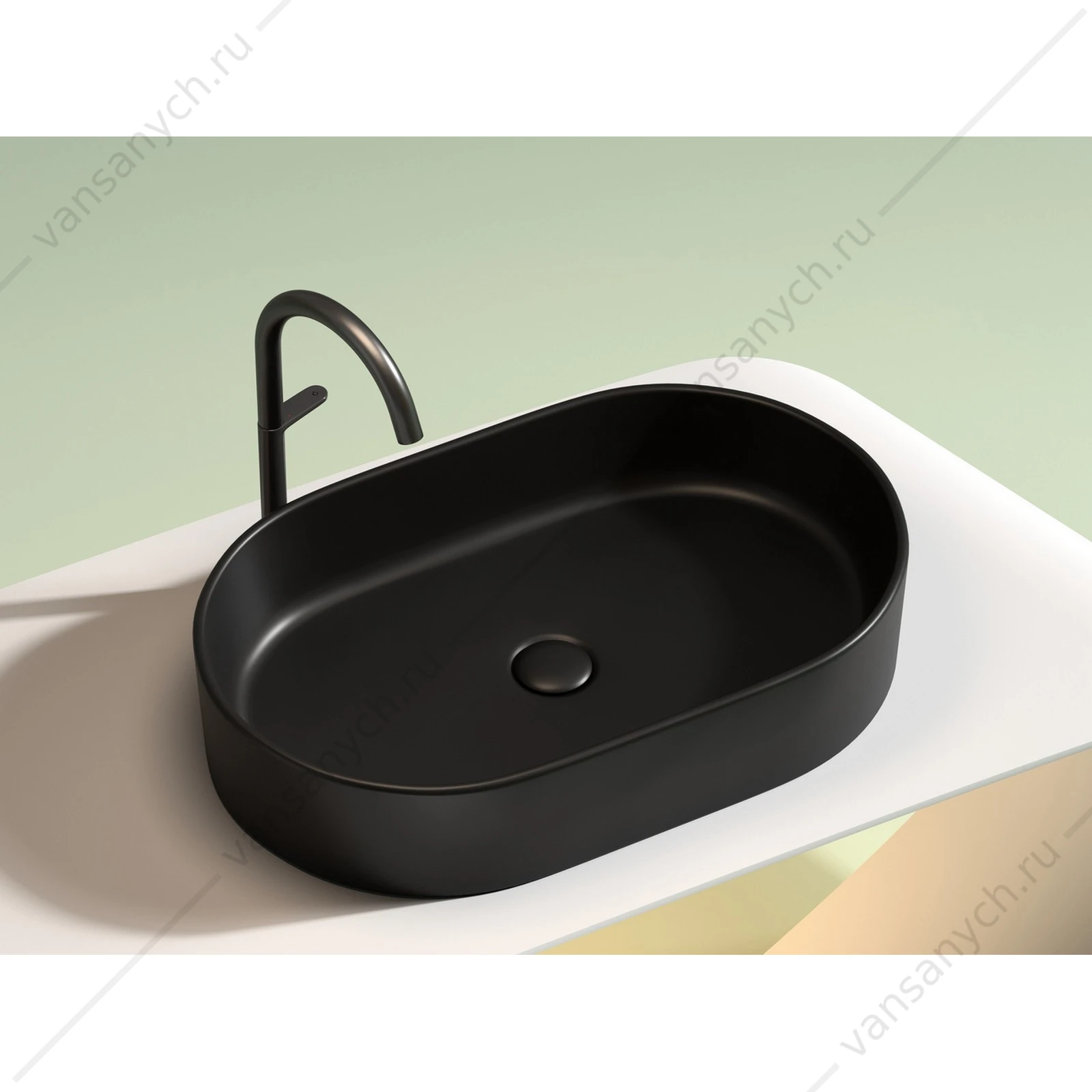 Раковина 61см Ceramica Nova ELEMENT CN6048MB накладная черный матовый