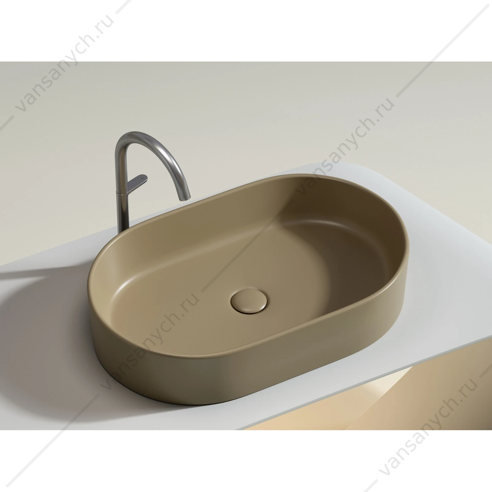 Раковина 61см Ceramica Nova ELEMENT CN6048MC накладная бежевый матовый