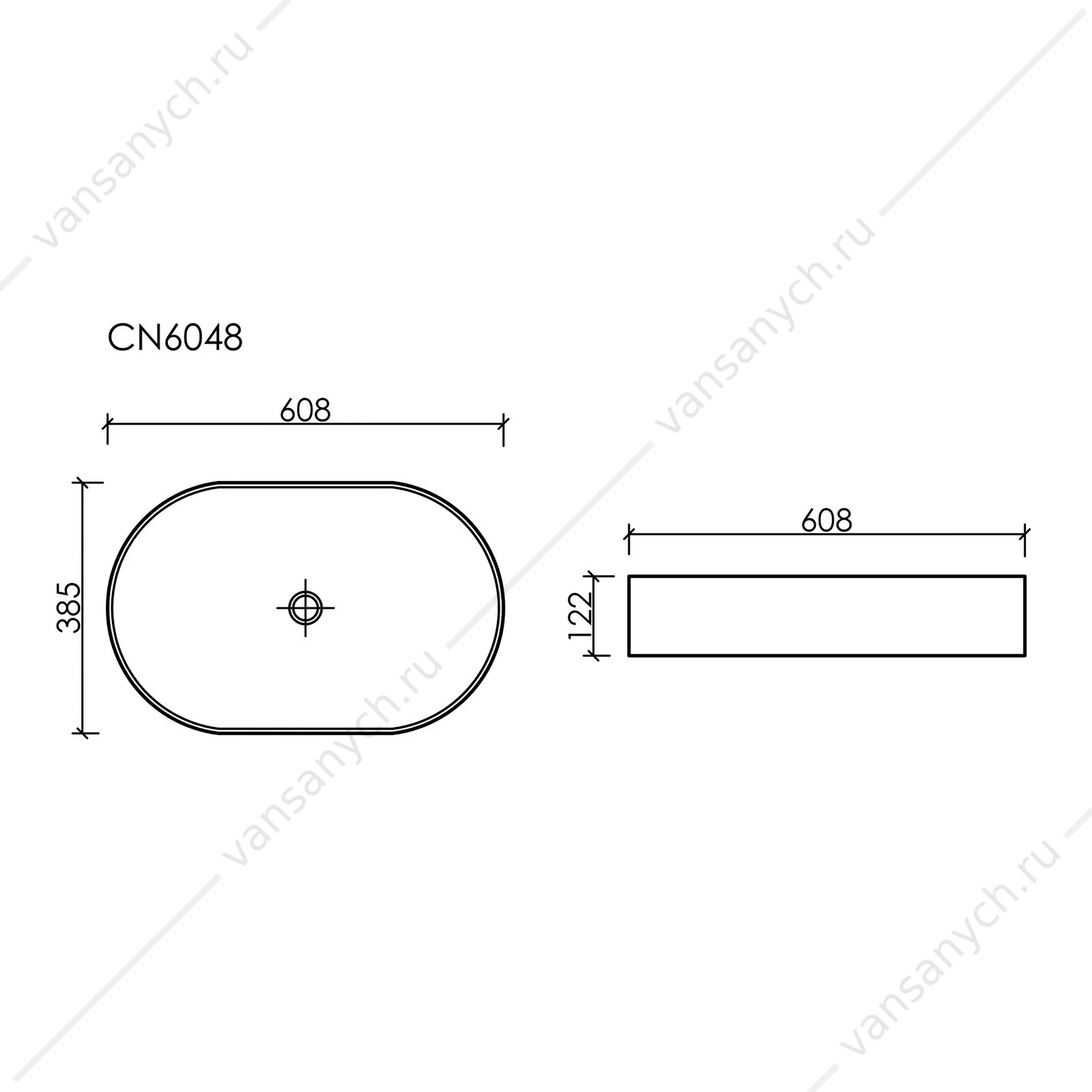 Раковина 61см Ceramica Nova ELEMENT CN6048MHL накладная серо-голубой матовый