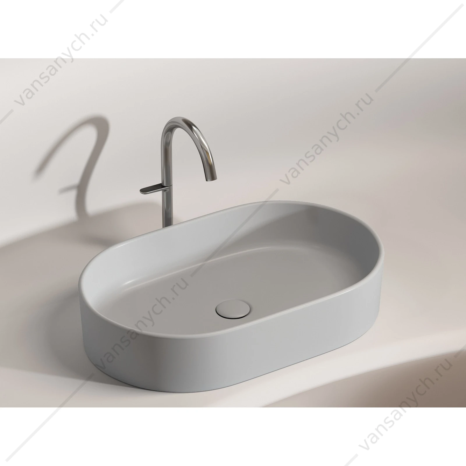 Раковина 61см Ceramica Nova ELEMENT CN6048MSG накладная серый матовый