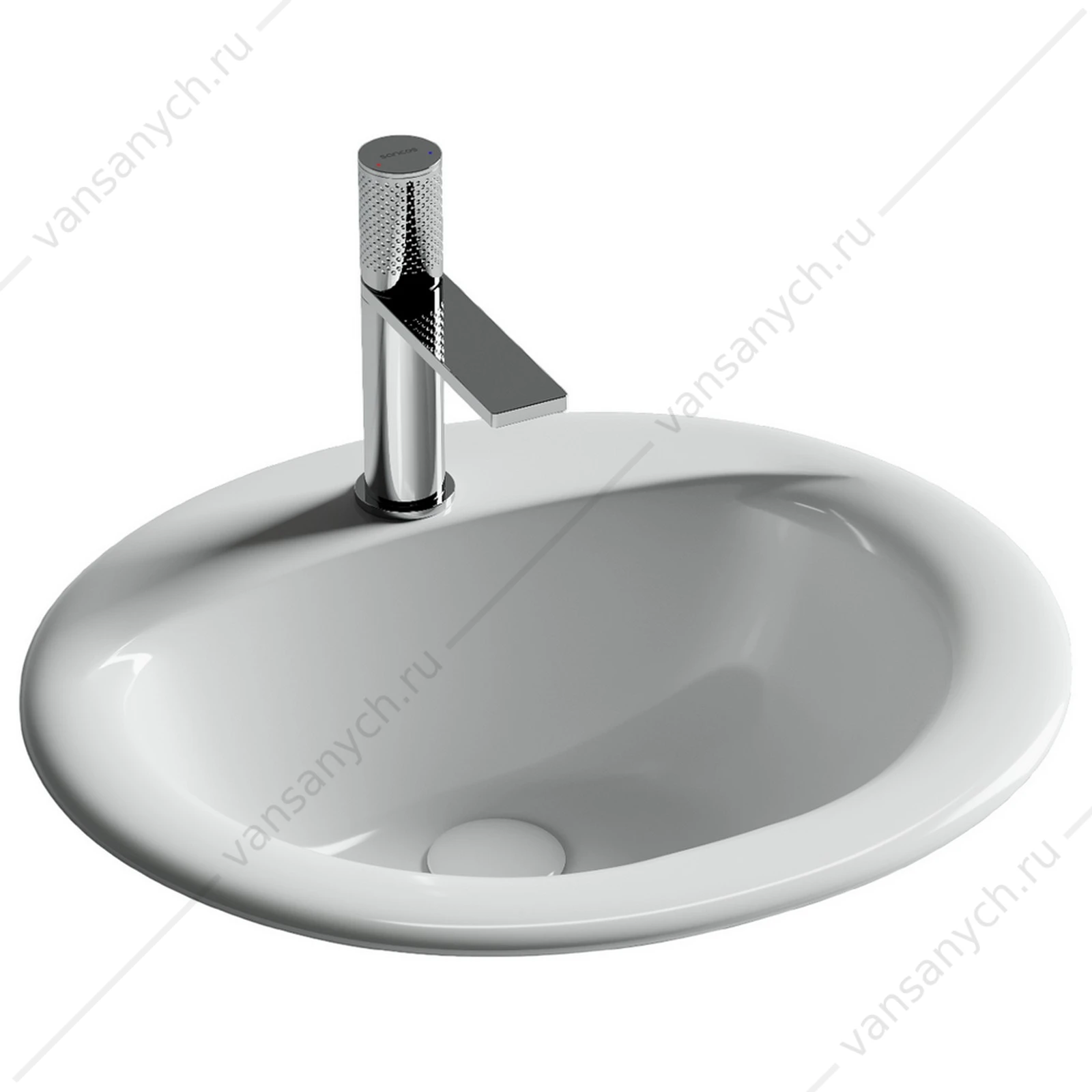 Раковина 52см Ceramica Nova SUN CN6080 встраиваемая белый