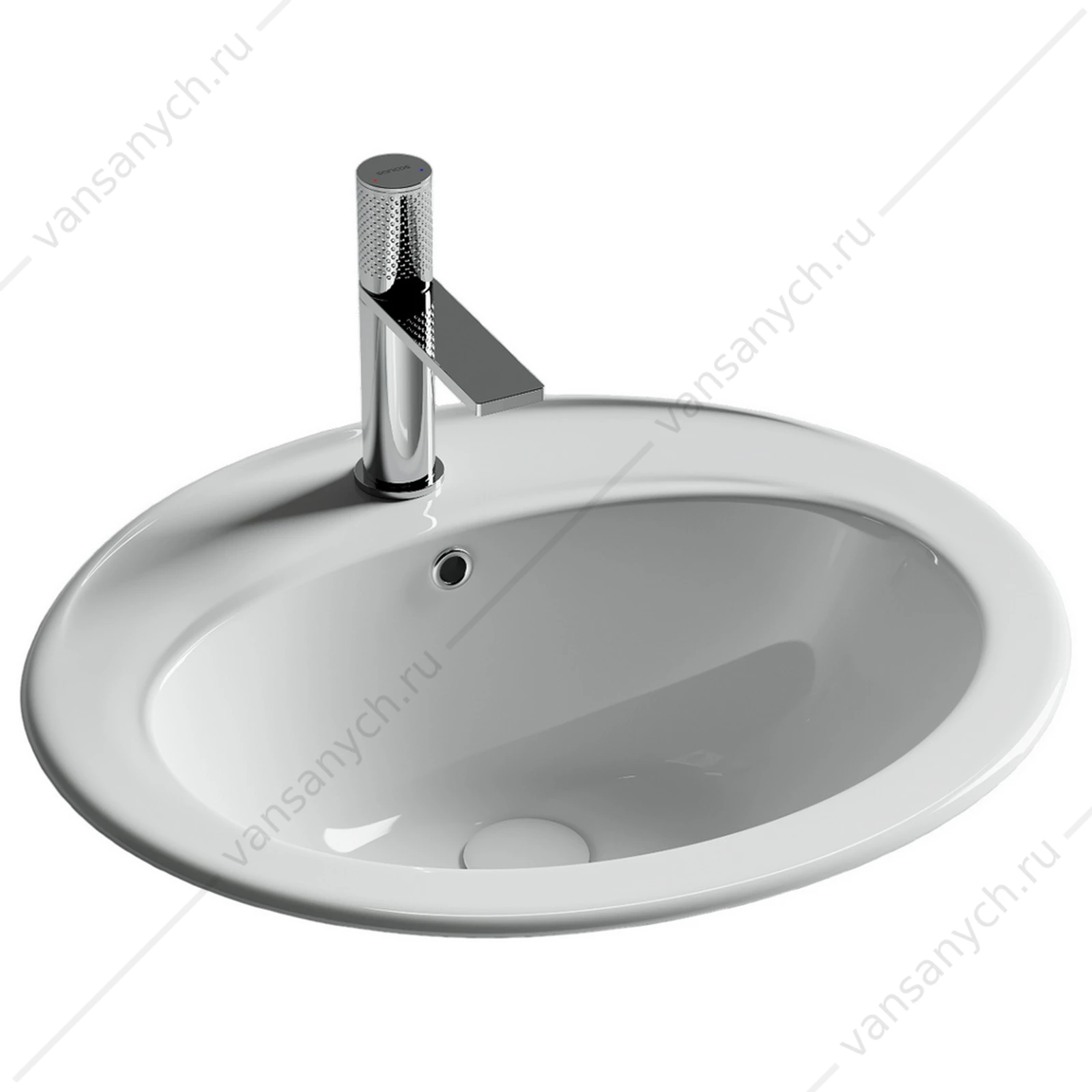 Раковина 57см Ceramica Nova SUN CN6079 встраиваемая белый